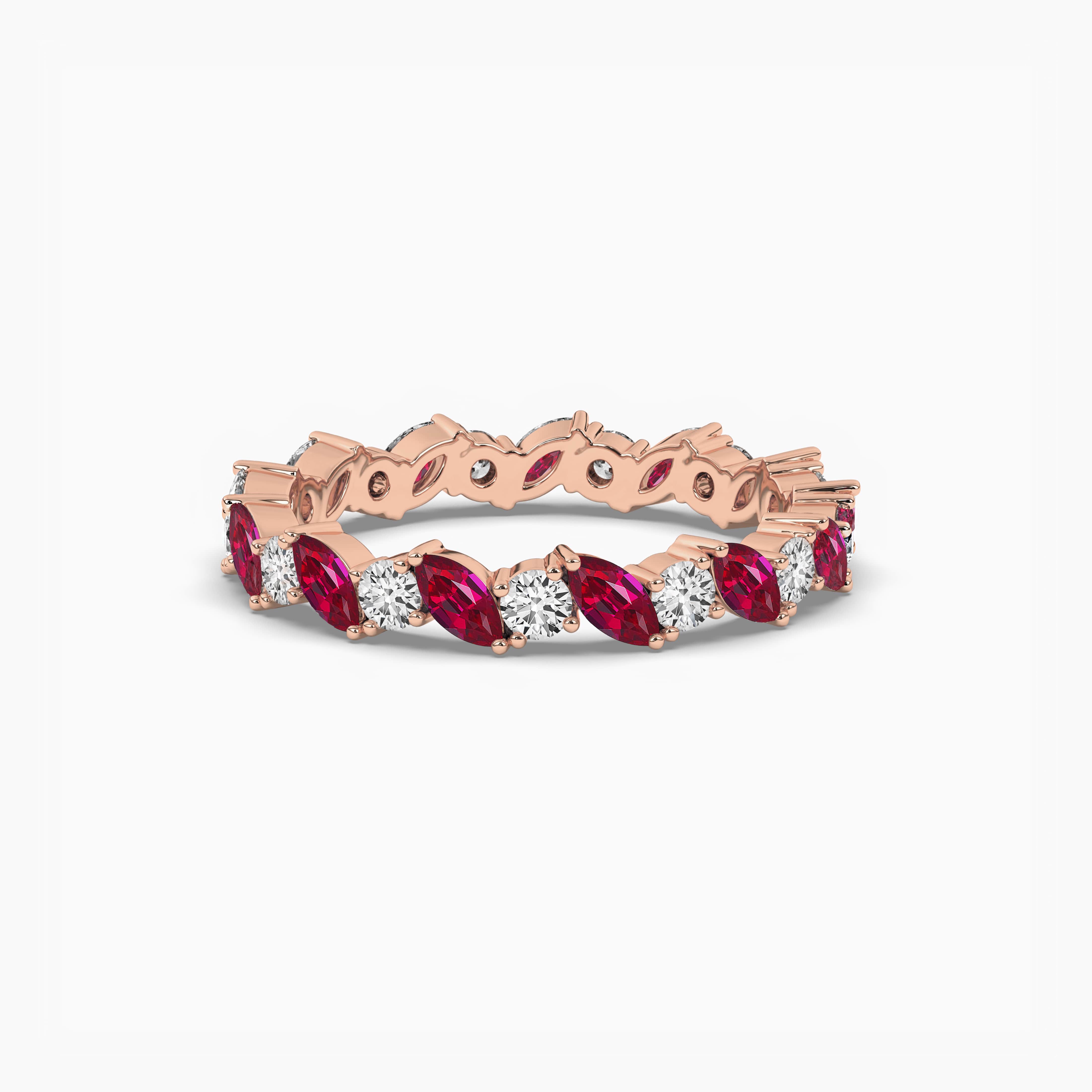 rose gold eternity wedding band 