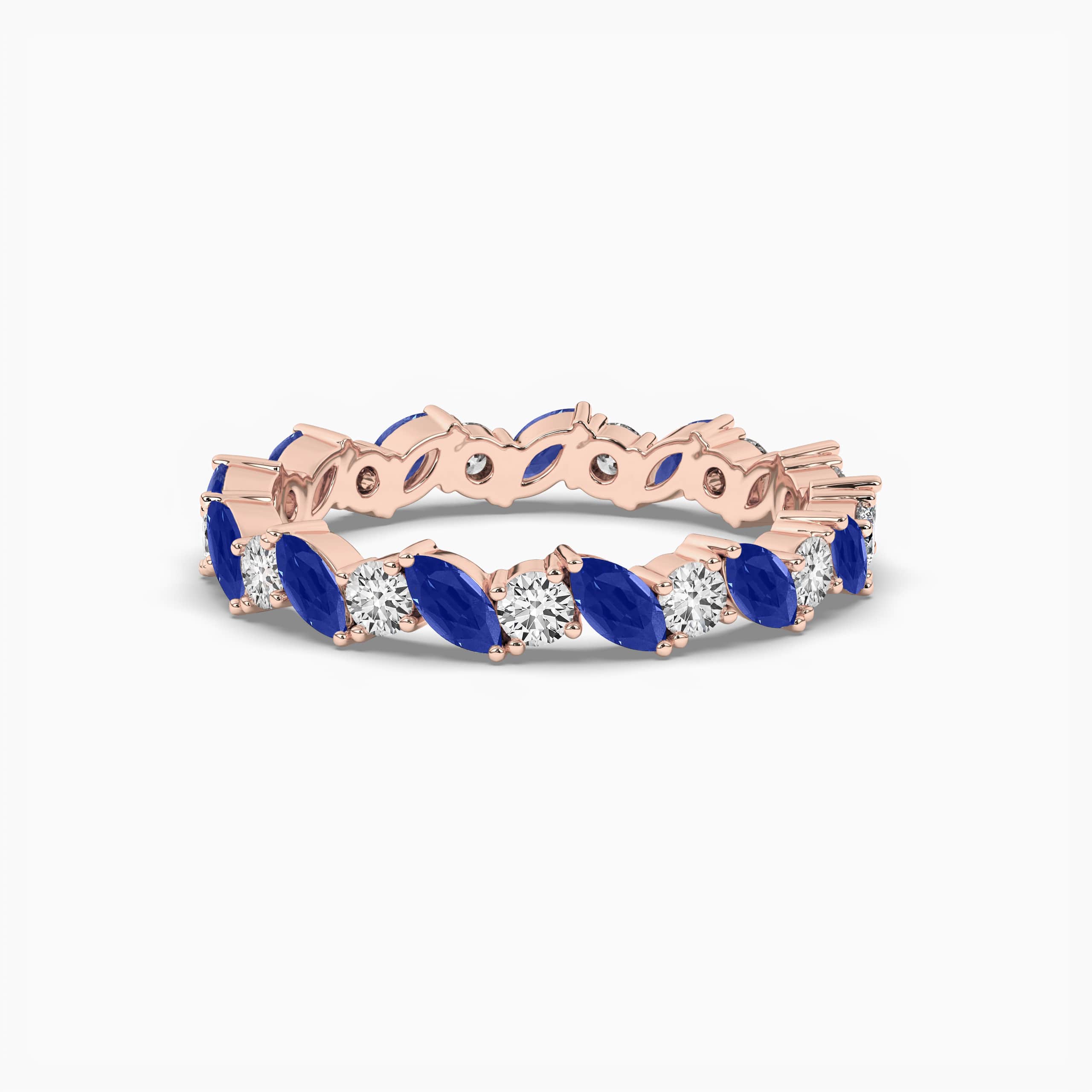 rose gold eternity wedding band 