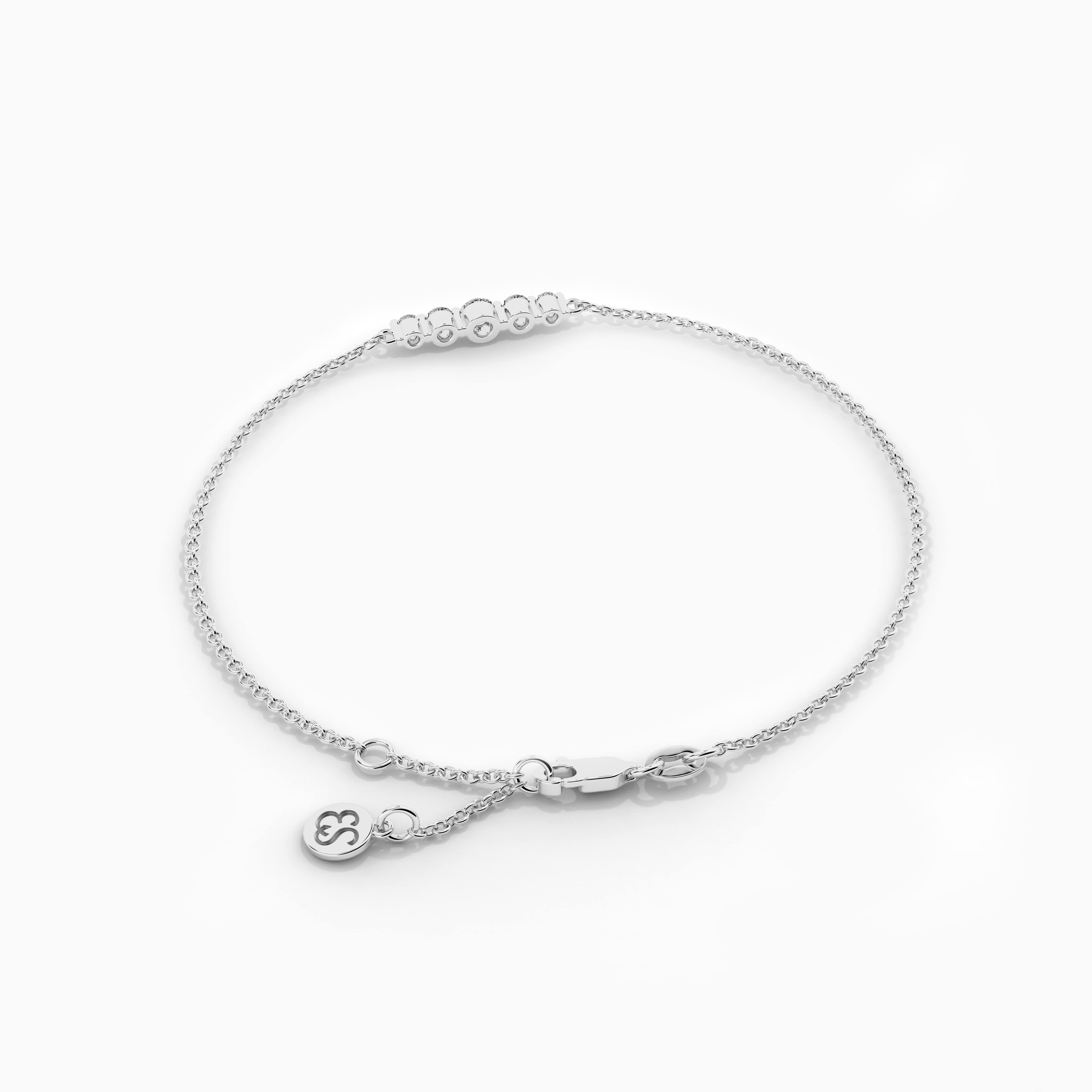 14k white gold chain bracelet