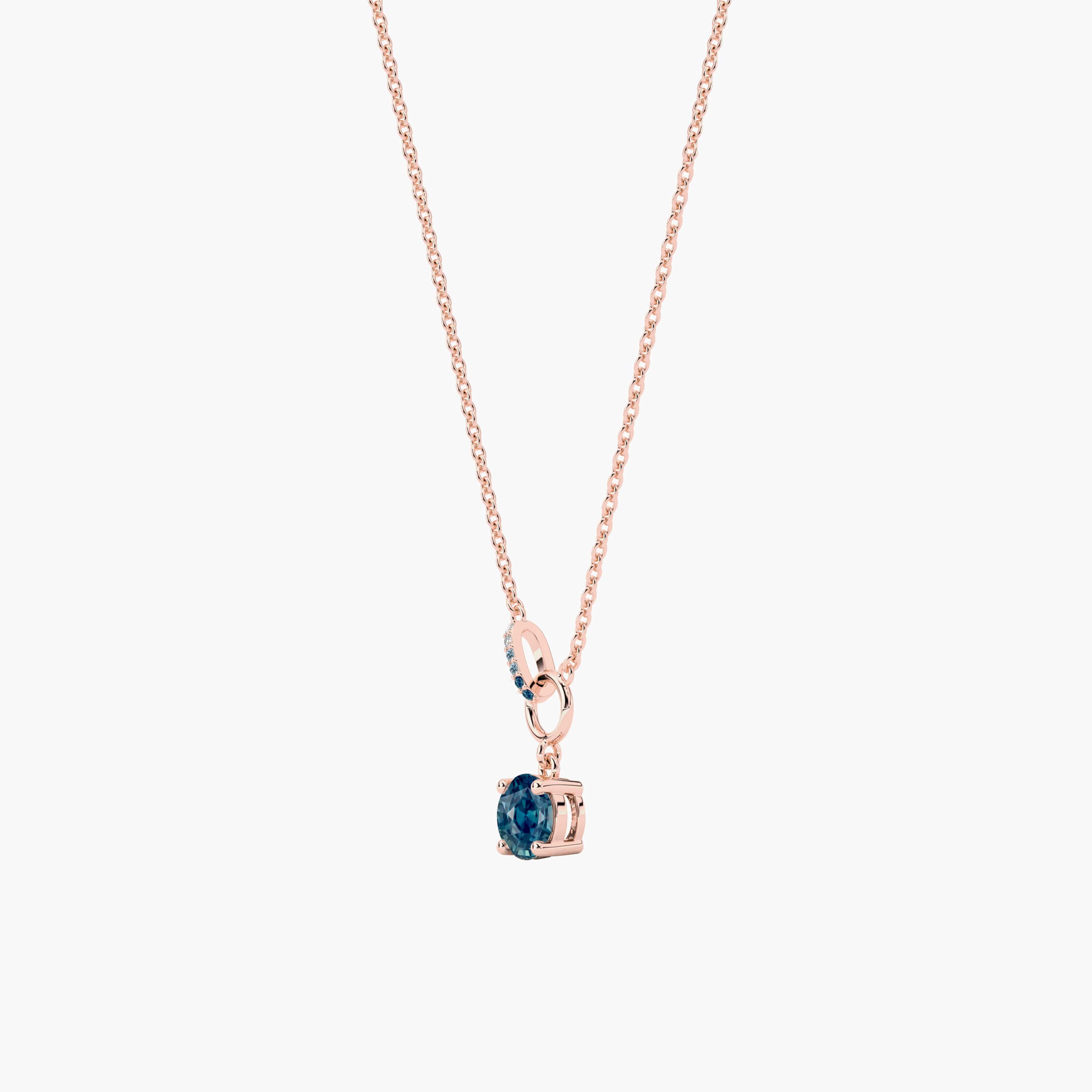 rose gold diamond interlocking necklace