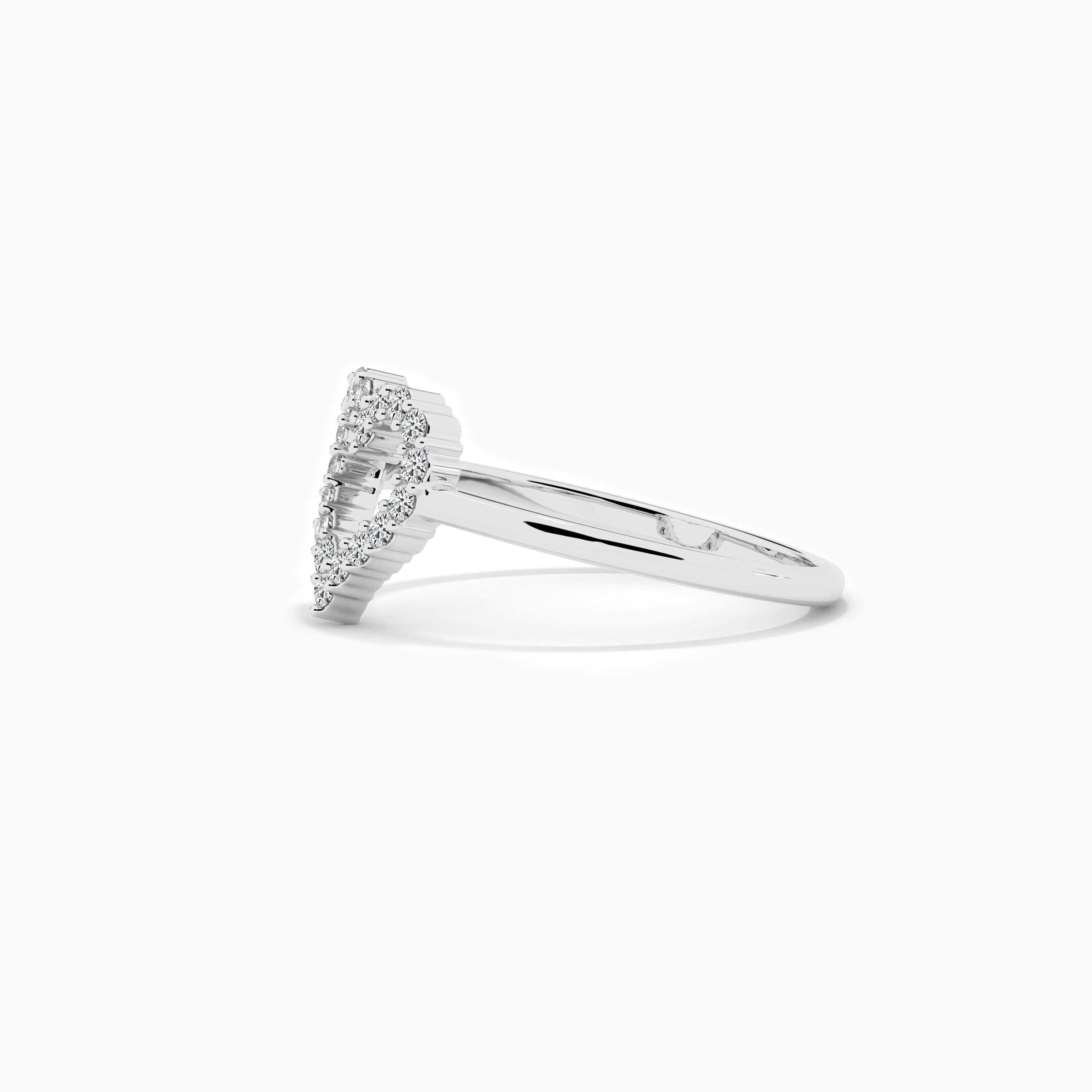 Diamond Accent Open Heart ring In 14k White Gold