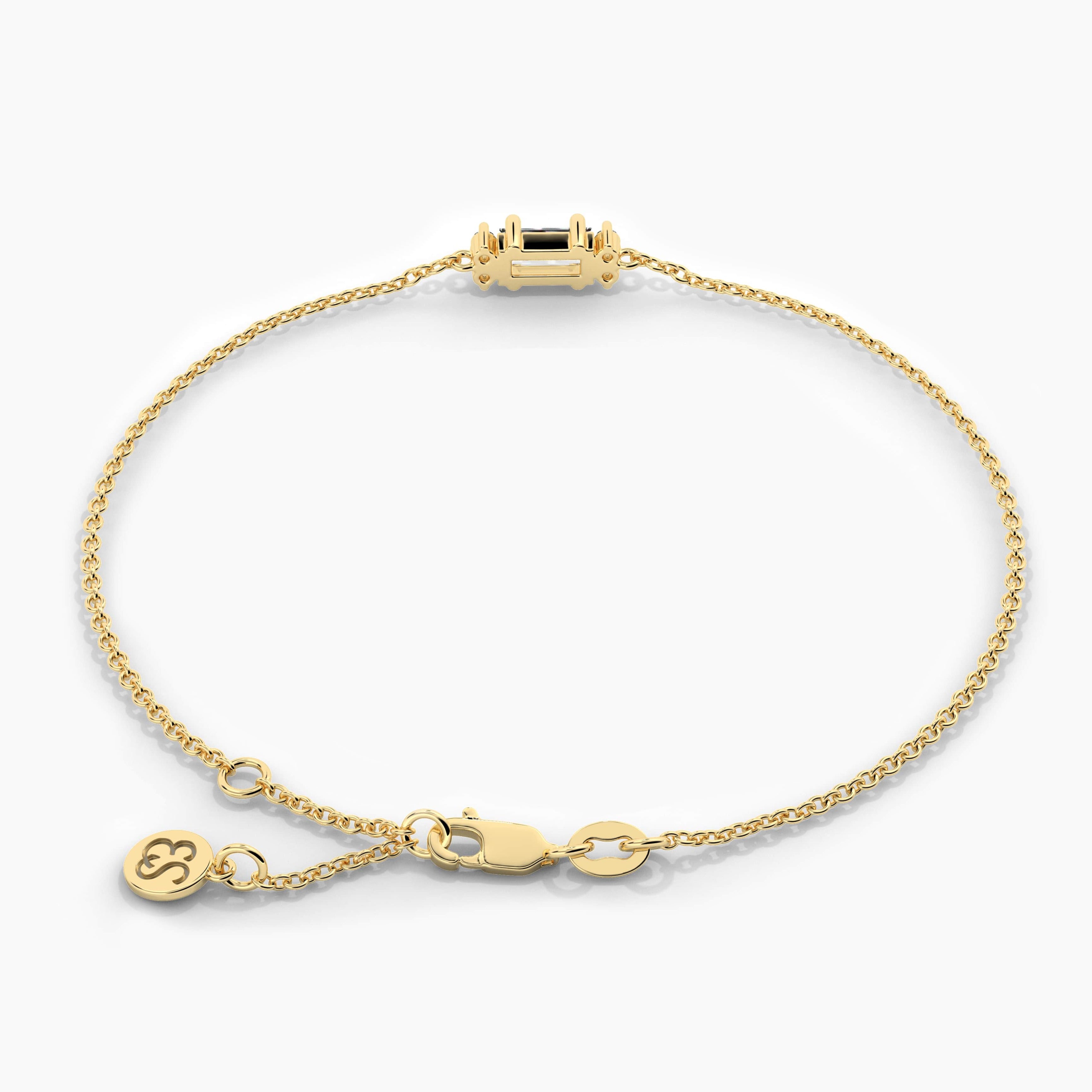 Baguette And Round Shape Chain Bracelet 