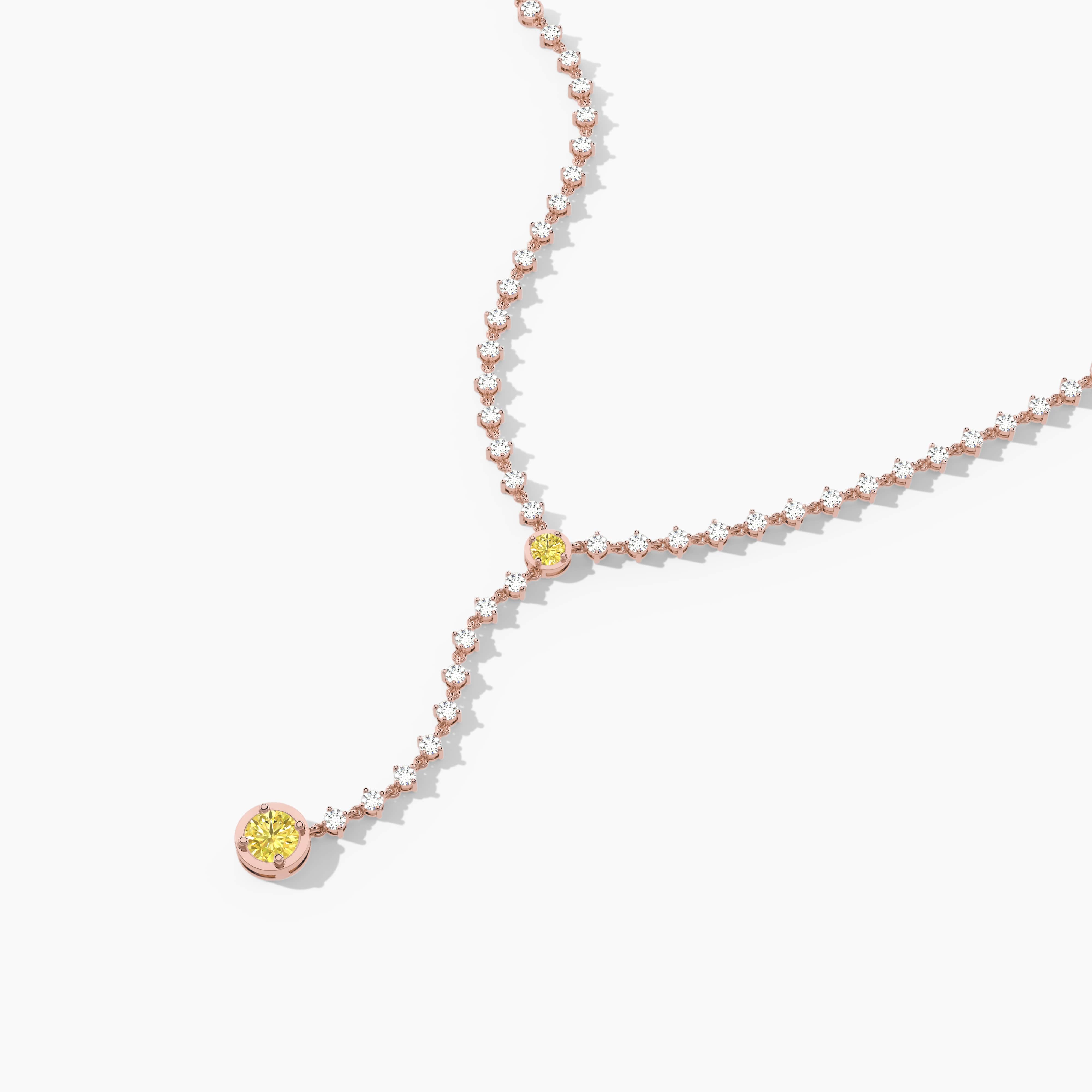 Rose Gold Yellow Diamond Tennis Chain