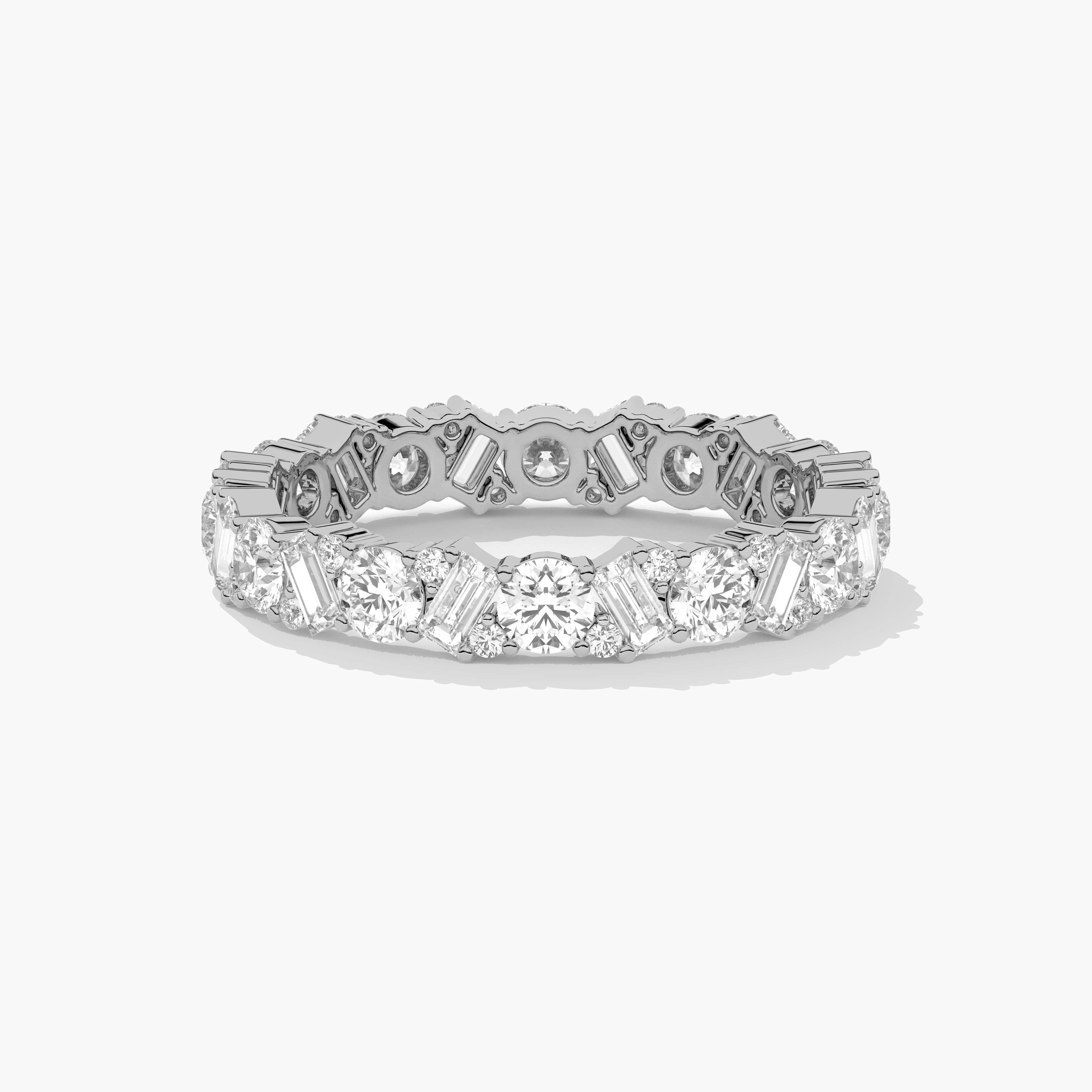 Round and Baguette Diamond Band 