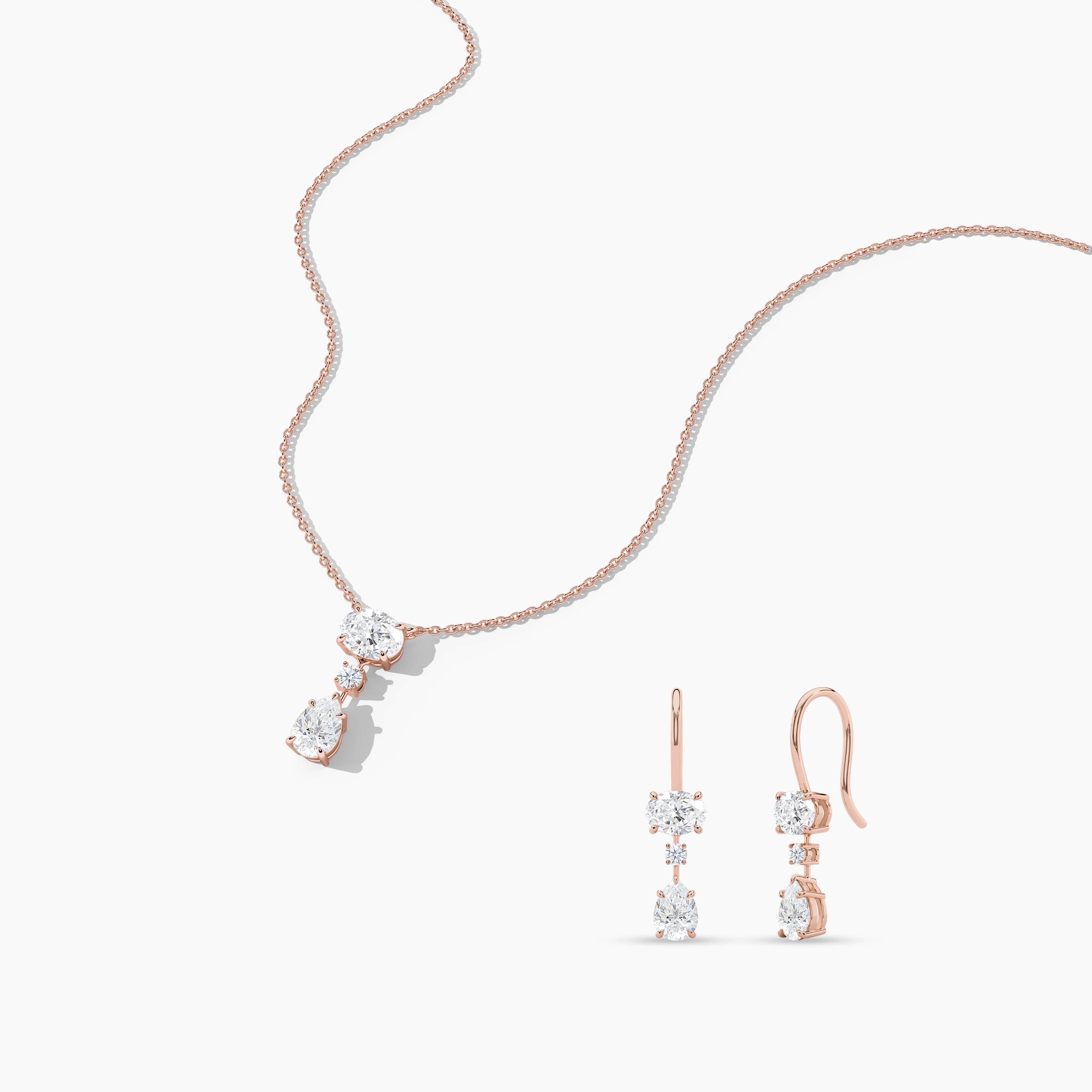 Rose gold diamond drop necklace