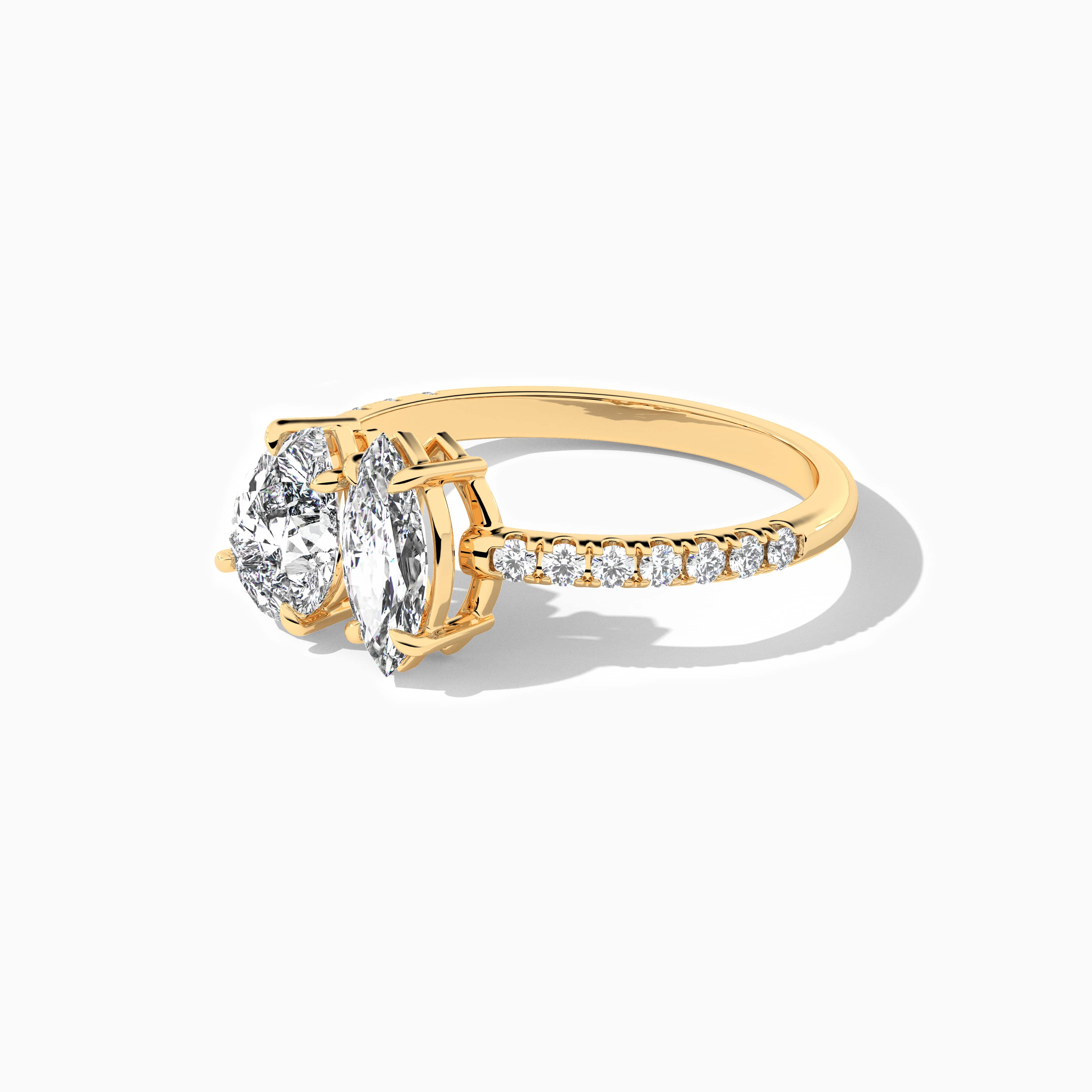 Yellow Gold Toi Et Moi In Pear And Marquise Engagement Ring