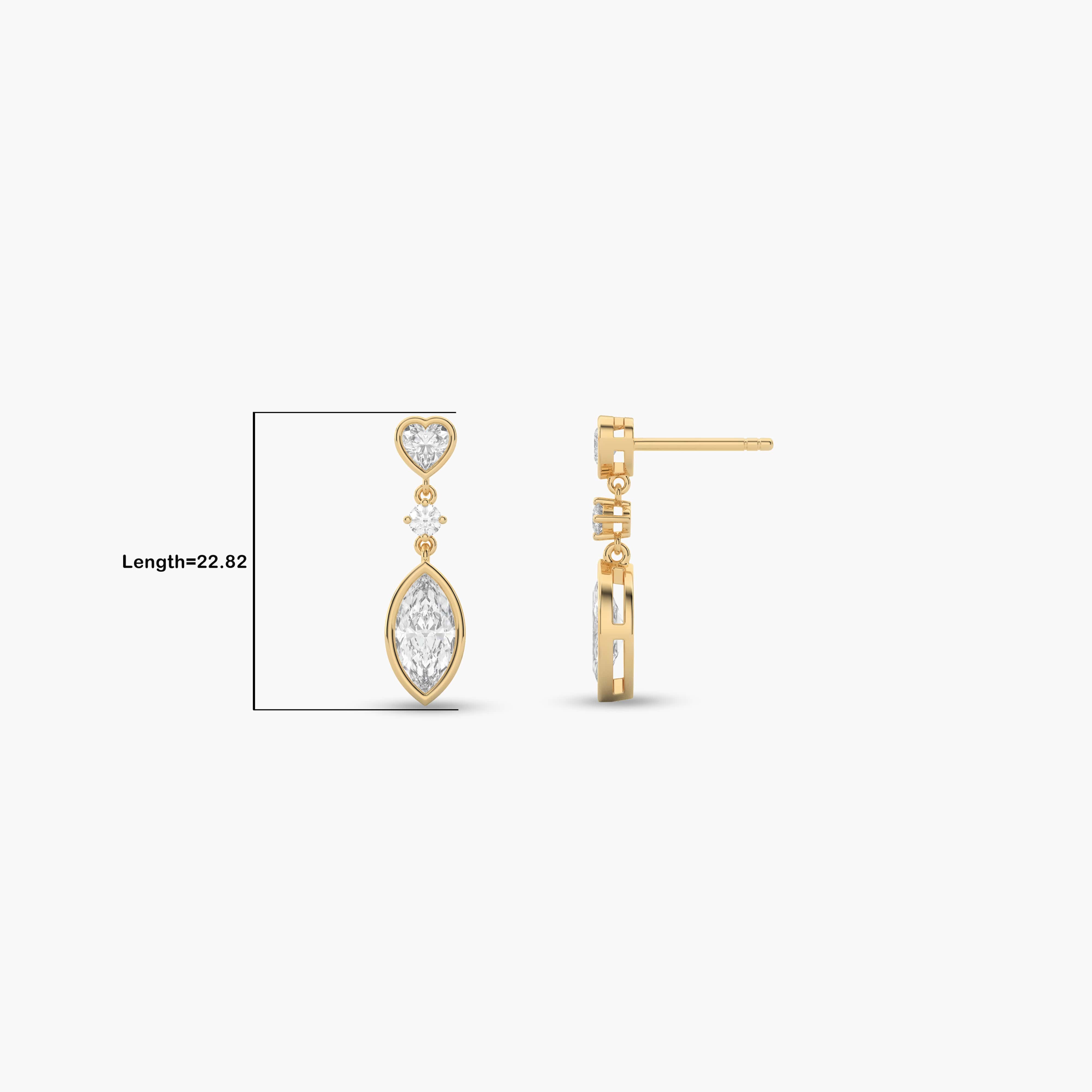 yellow gold diamond drop earrings