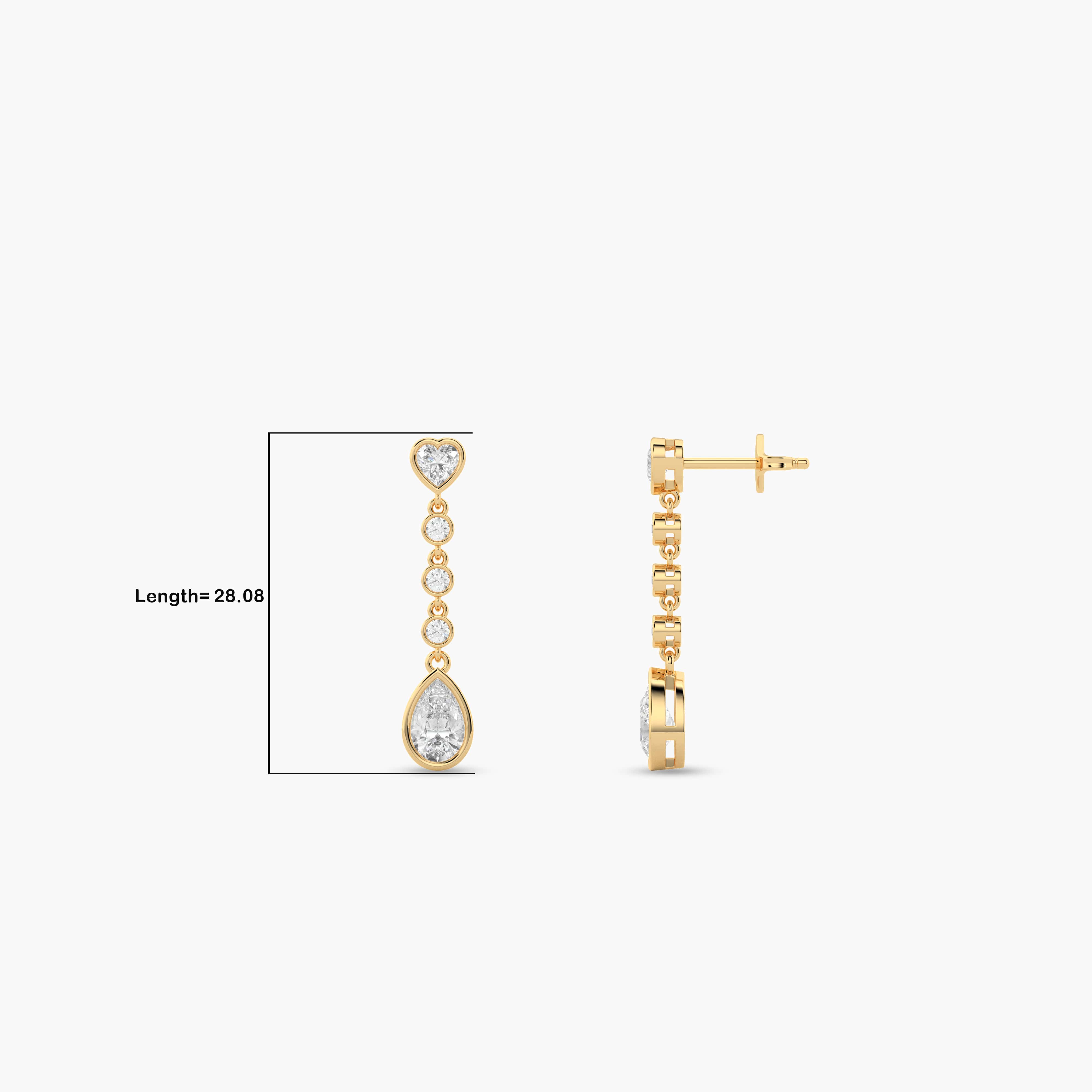 gold and diamond drop earrings