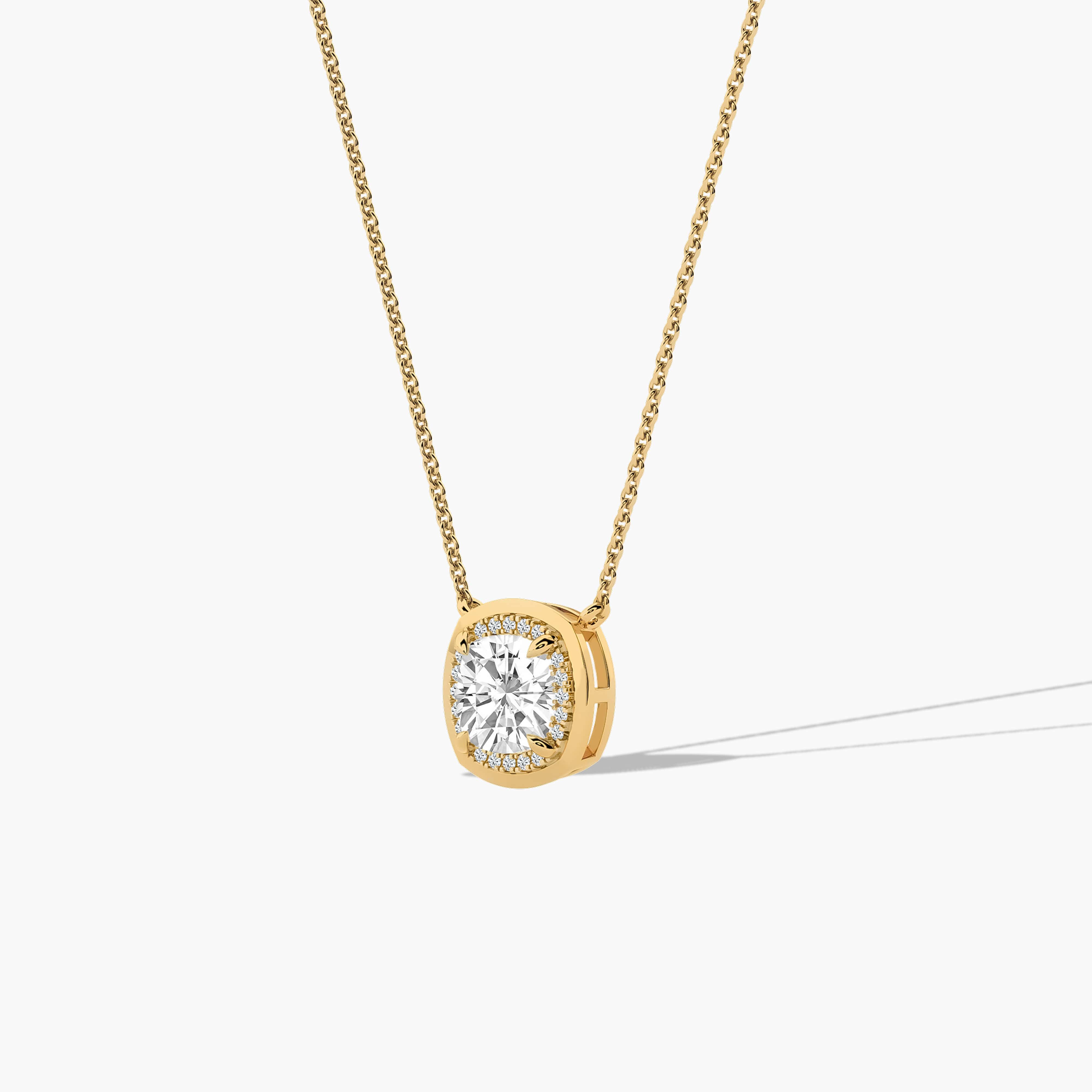 floating halo diamond necklace​