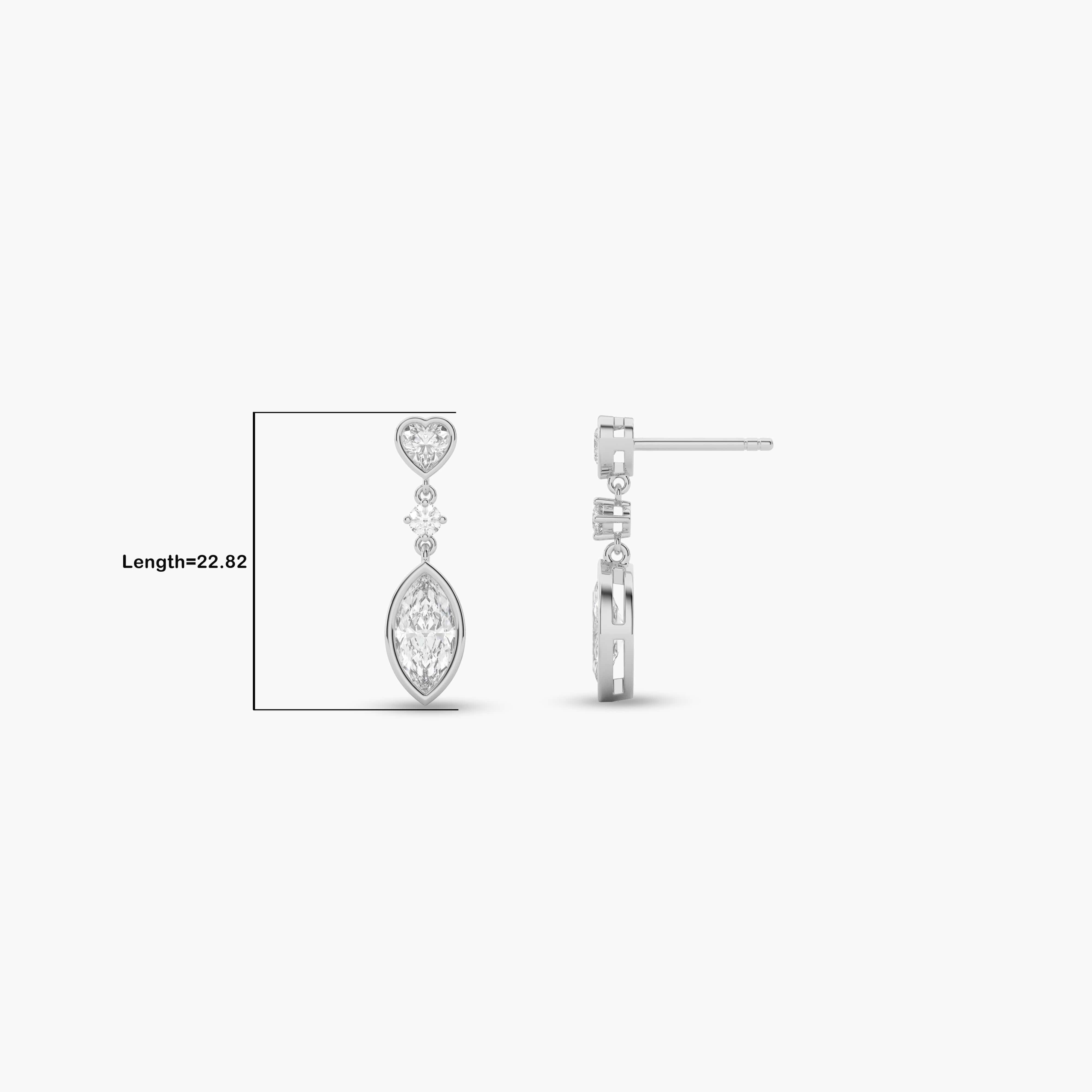 diamond drop earrings white gold