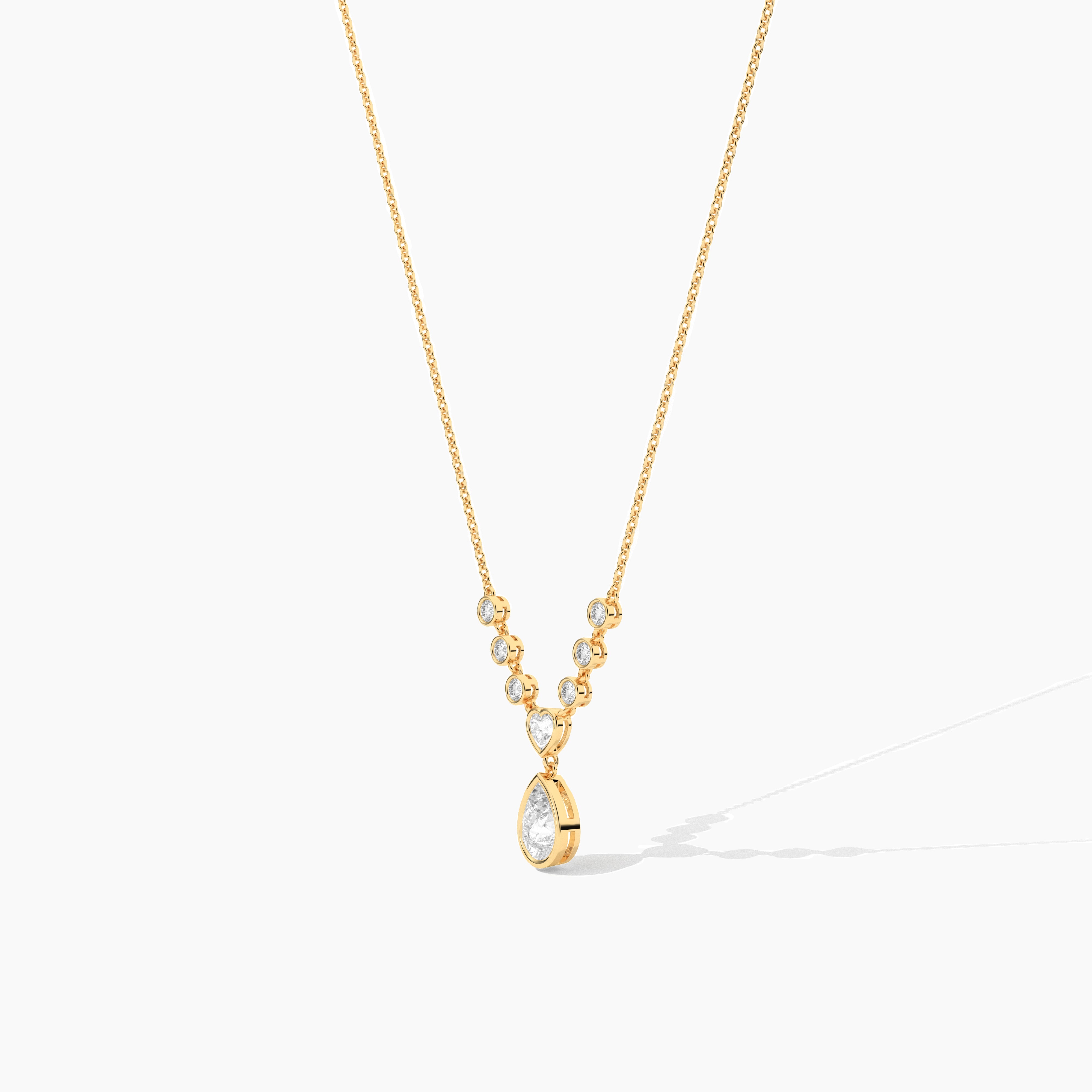 yellow gold moissanite diamond necklace 