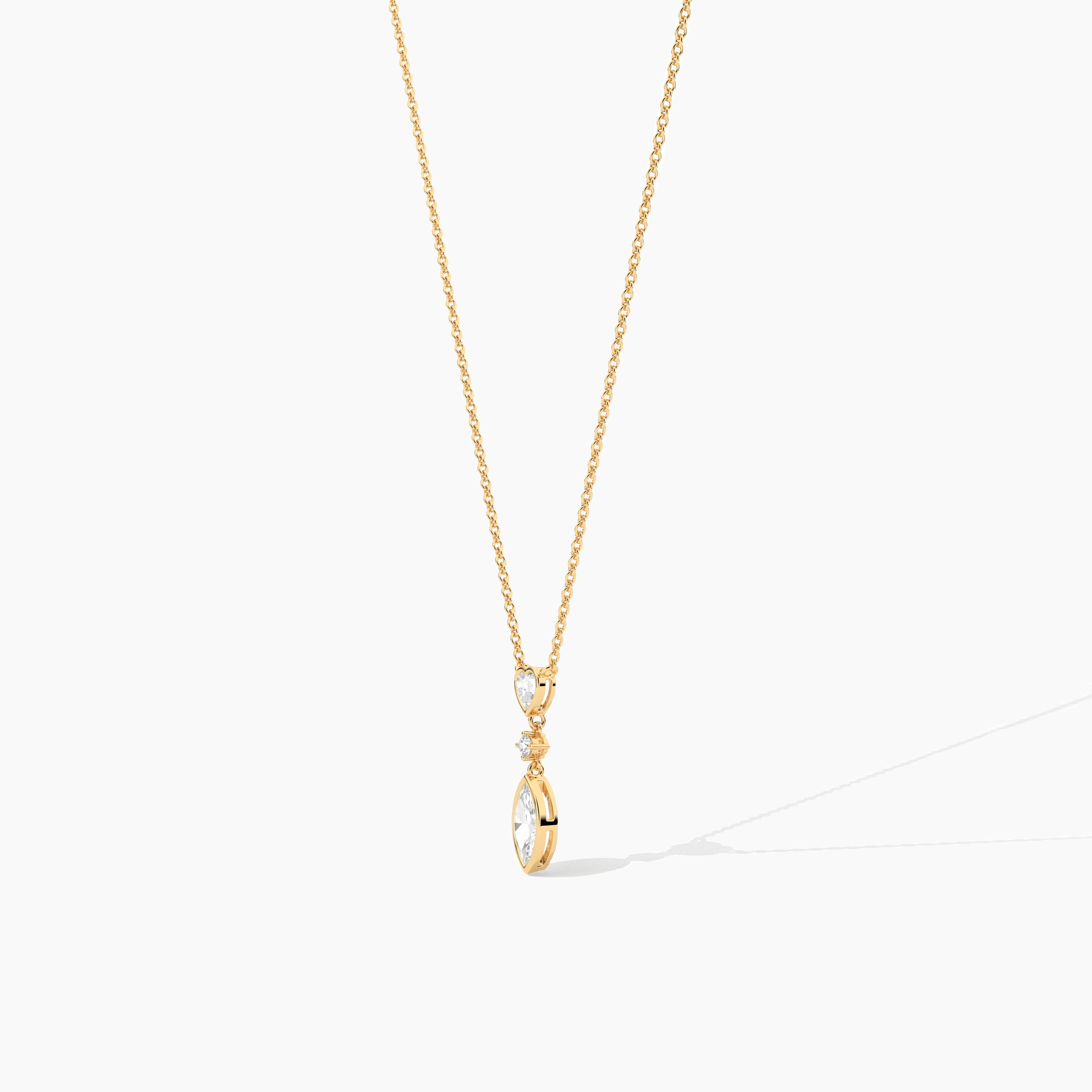 yellow gold moissanite diamond necklace 