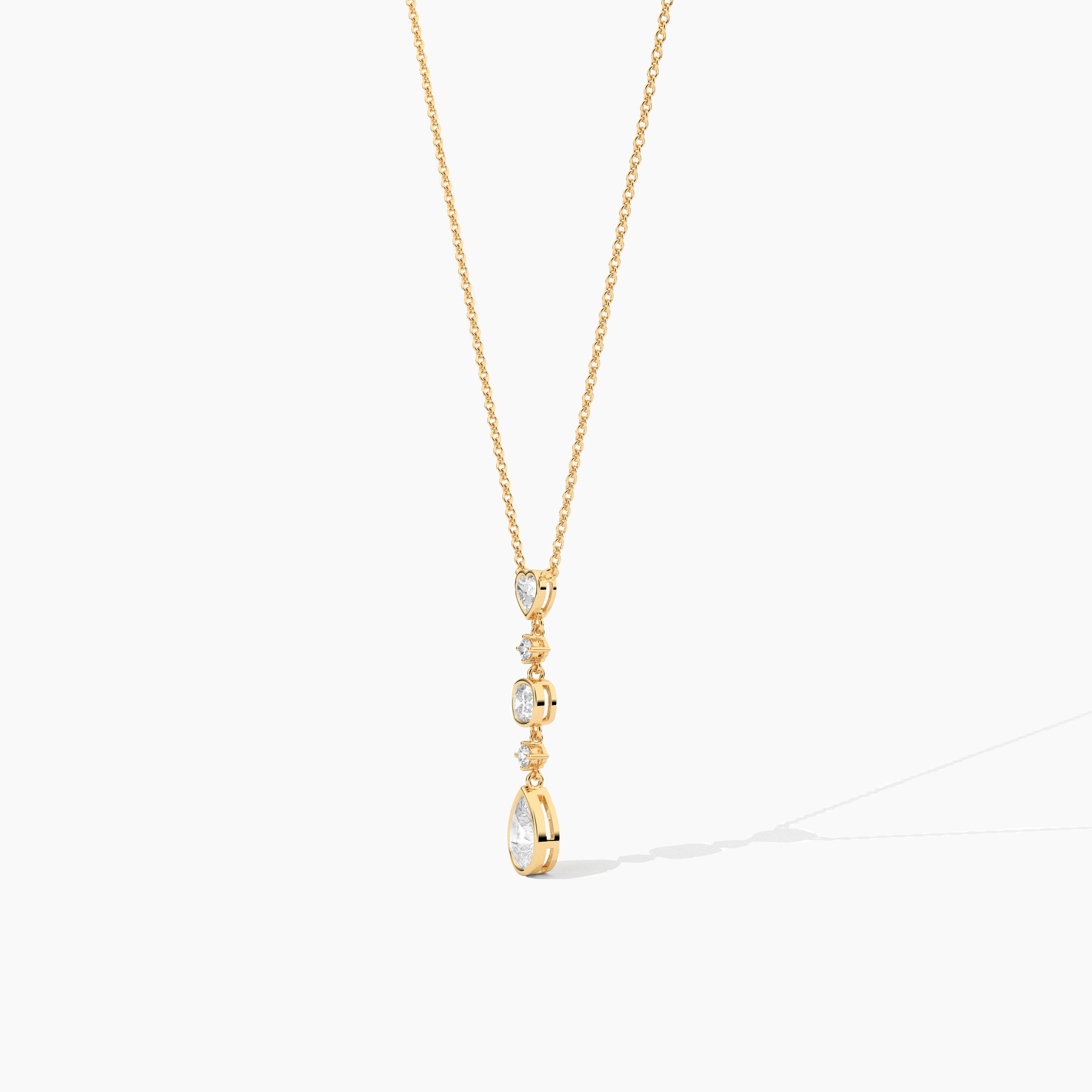 yellow gold lab grown diamond necklace