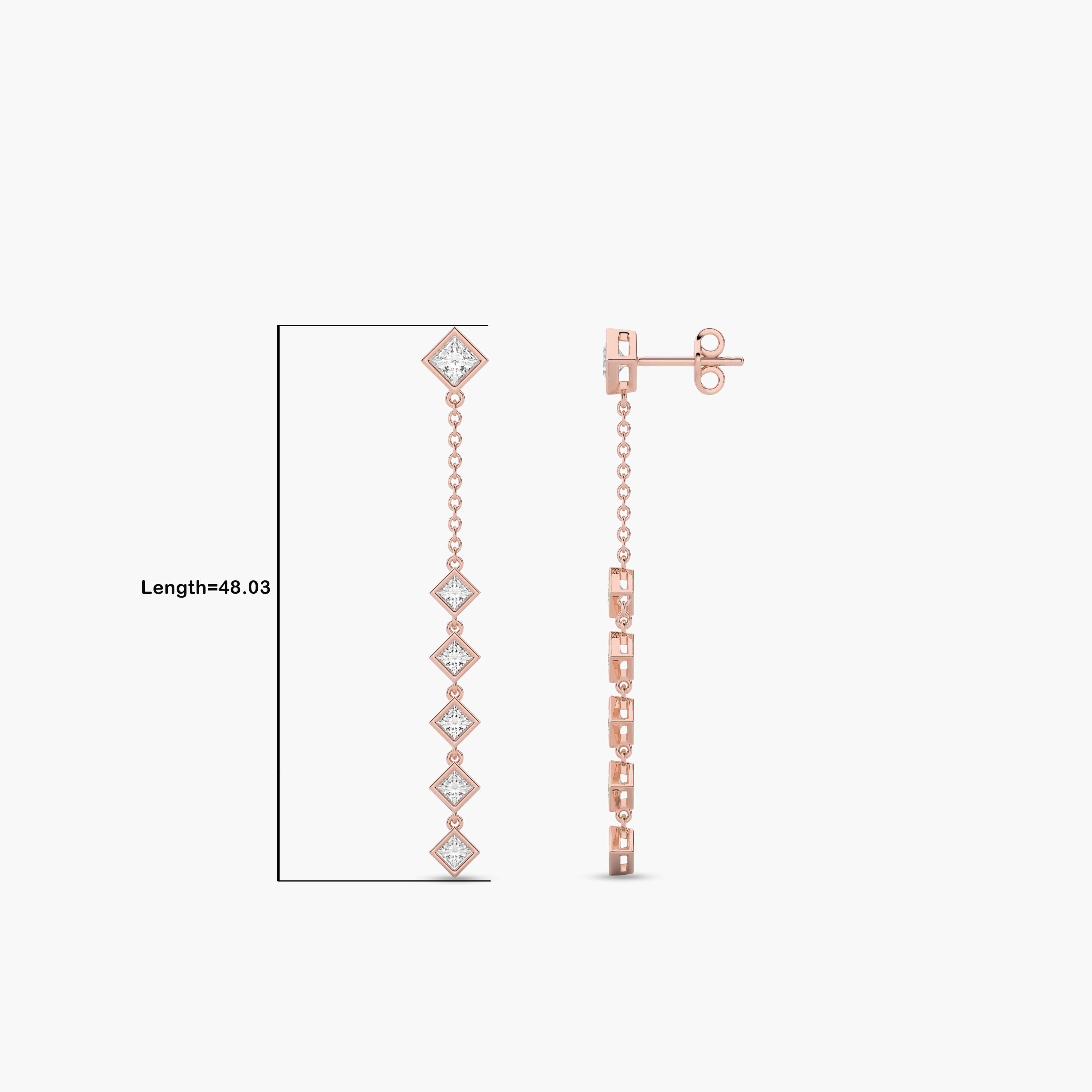 drop & linear diamond earrings