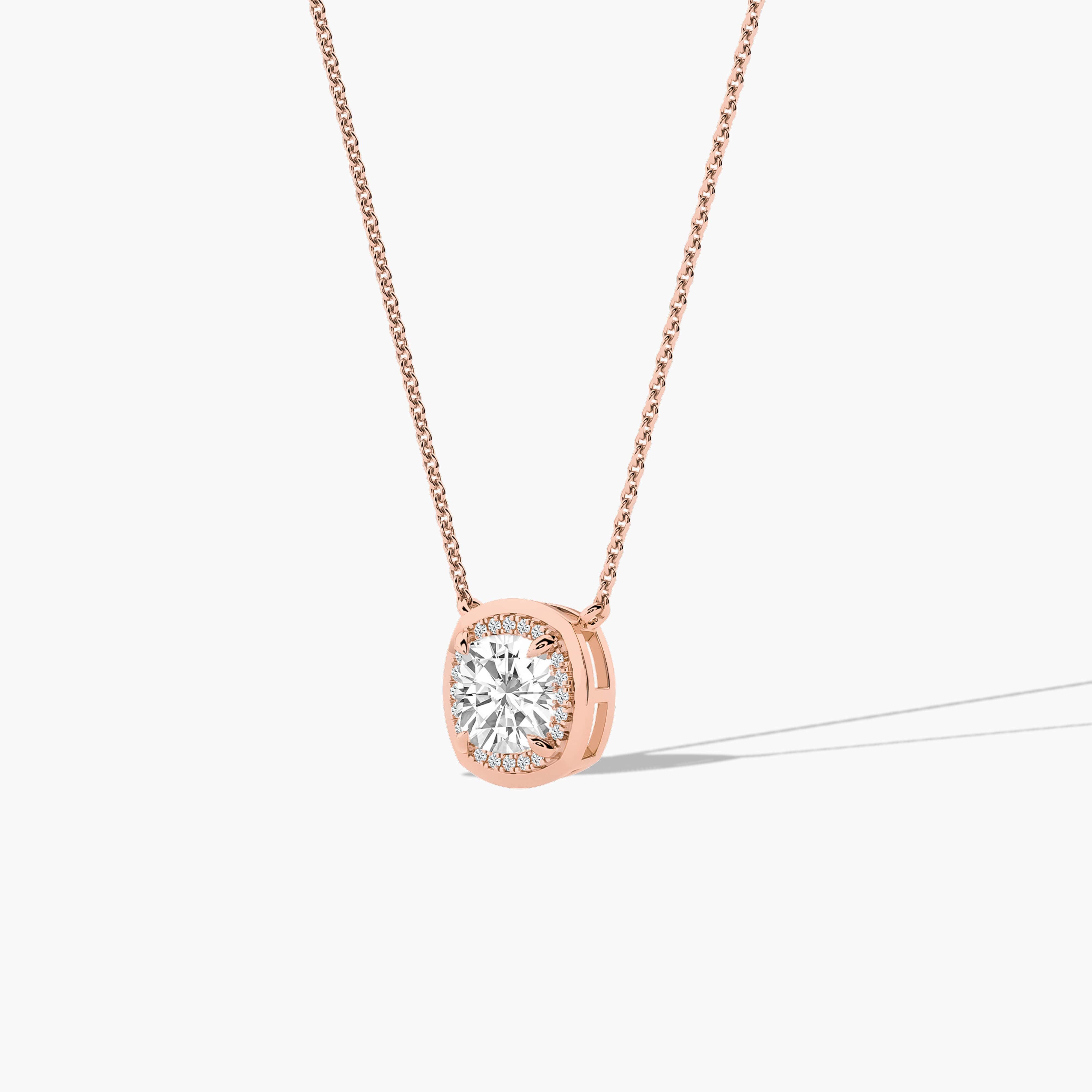 diamond halo pendant necklace