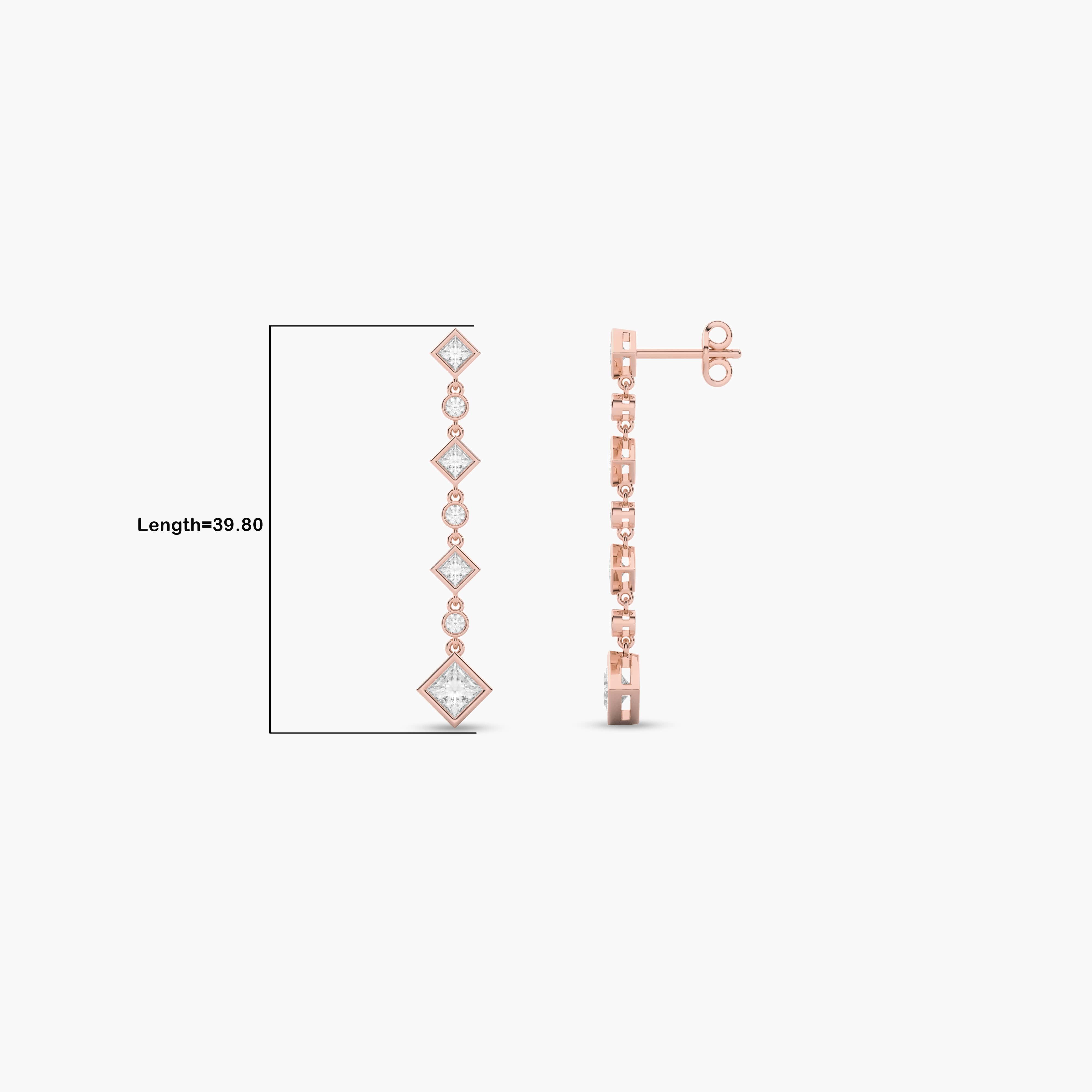 linear drop diamond earrings