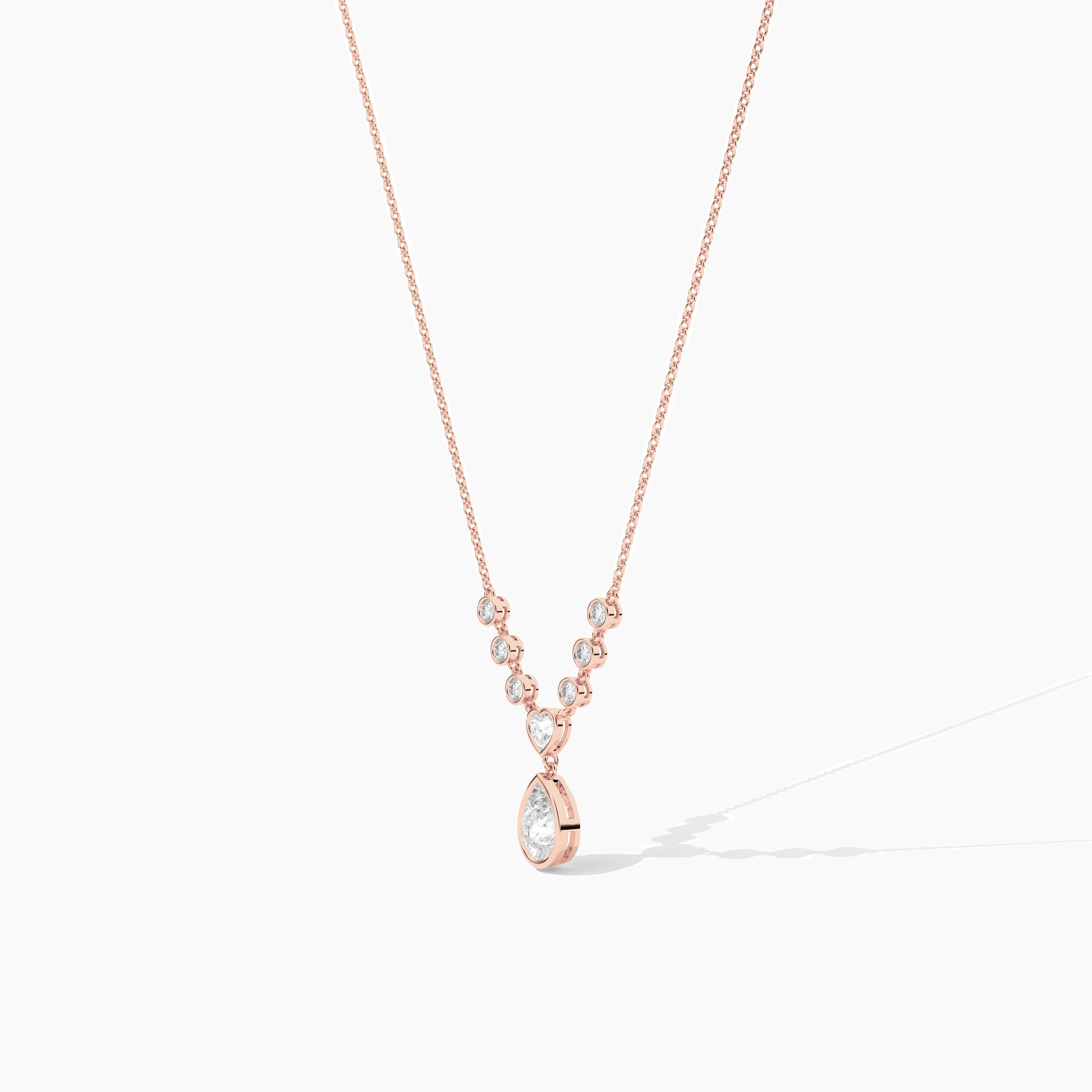 rose gold drop diamond necklace 