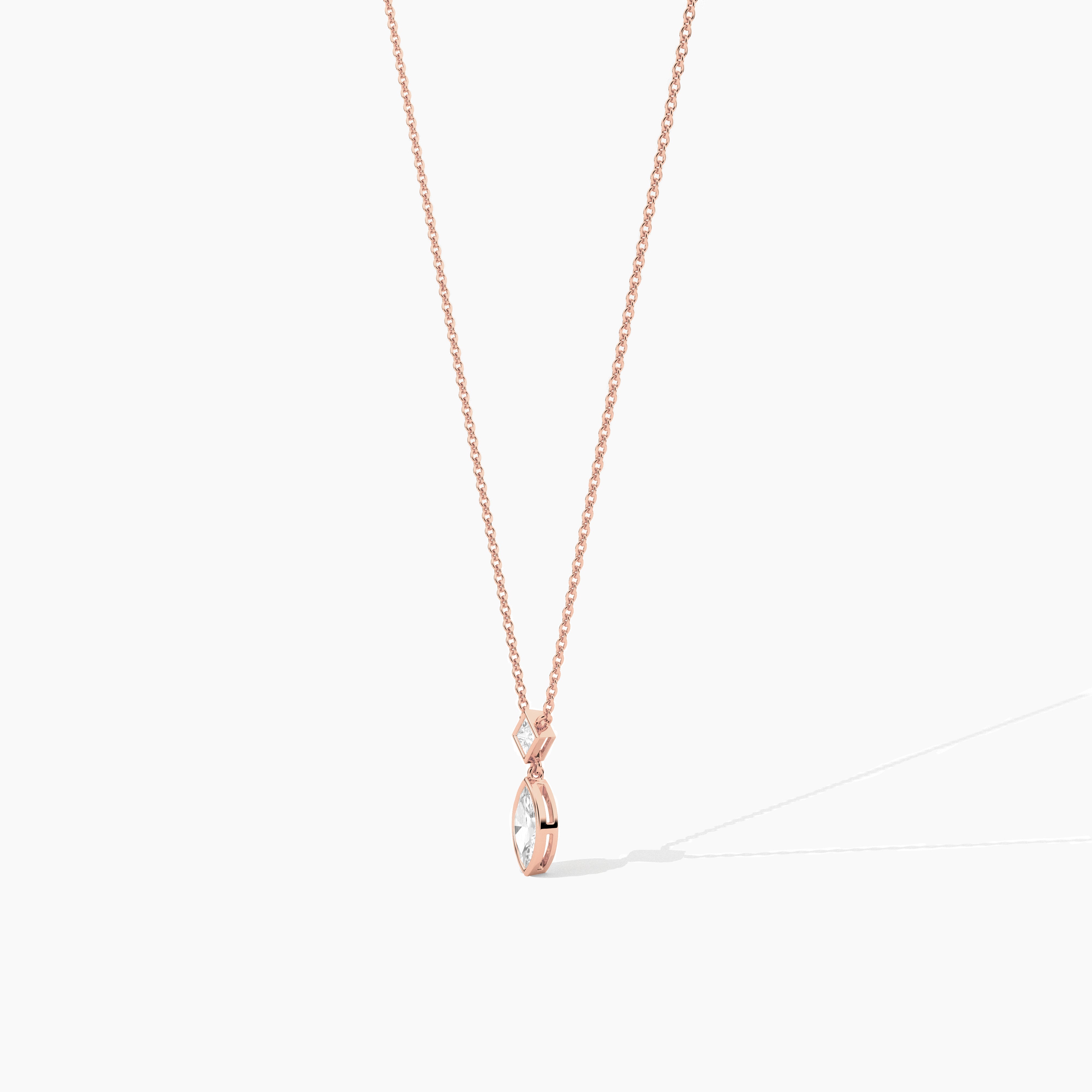 rose gold moissanite diamond necklace 