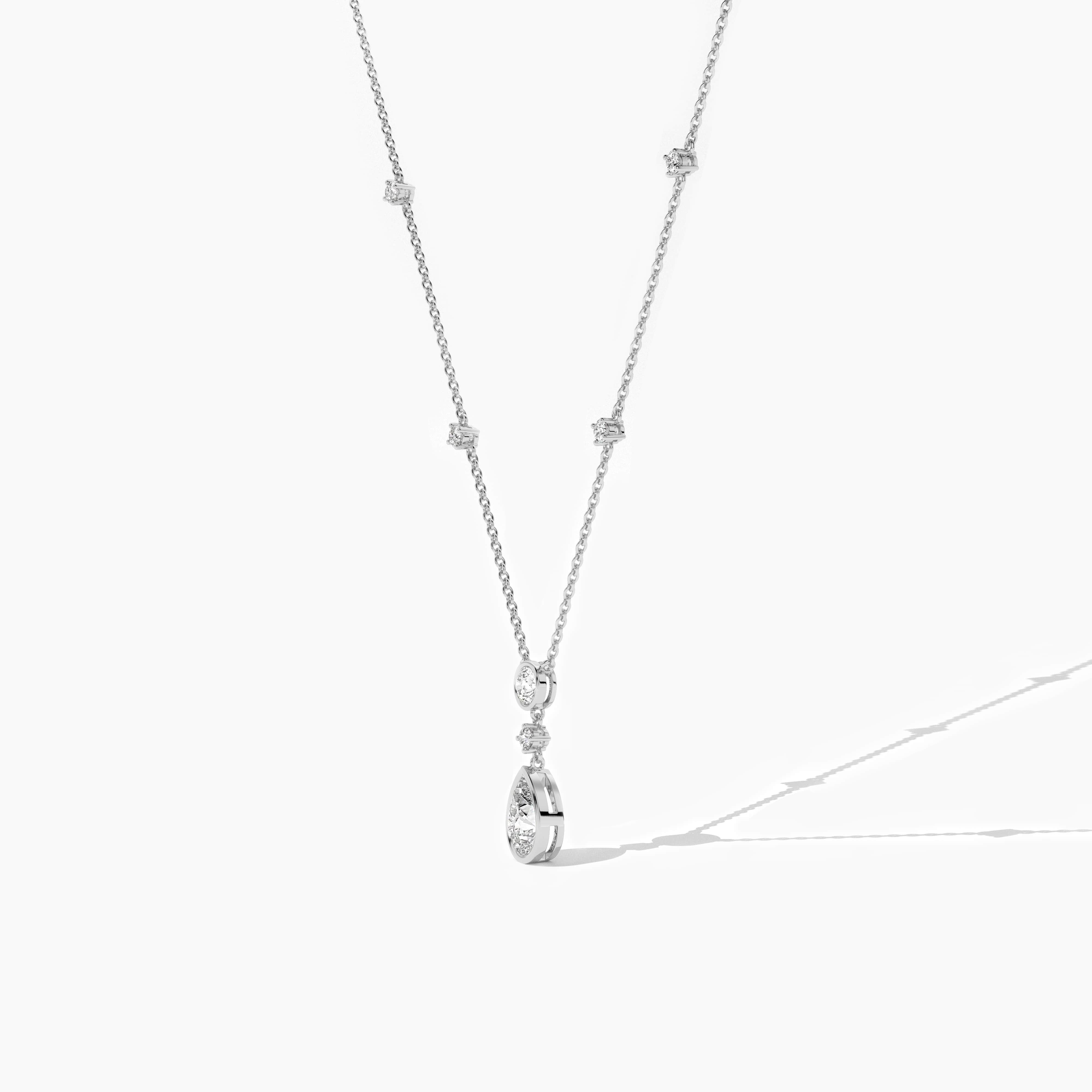 white gold drop diamond necklace 