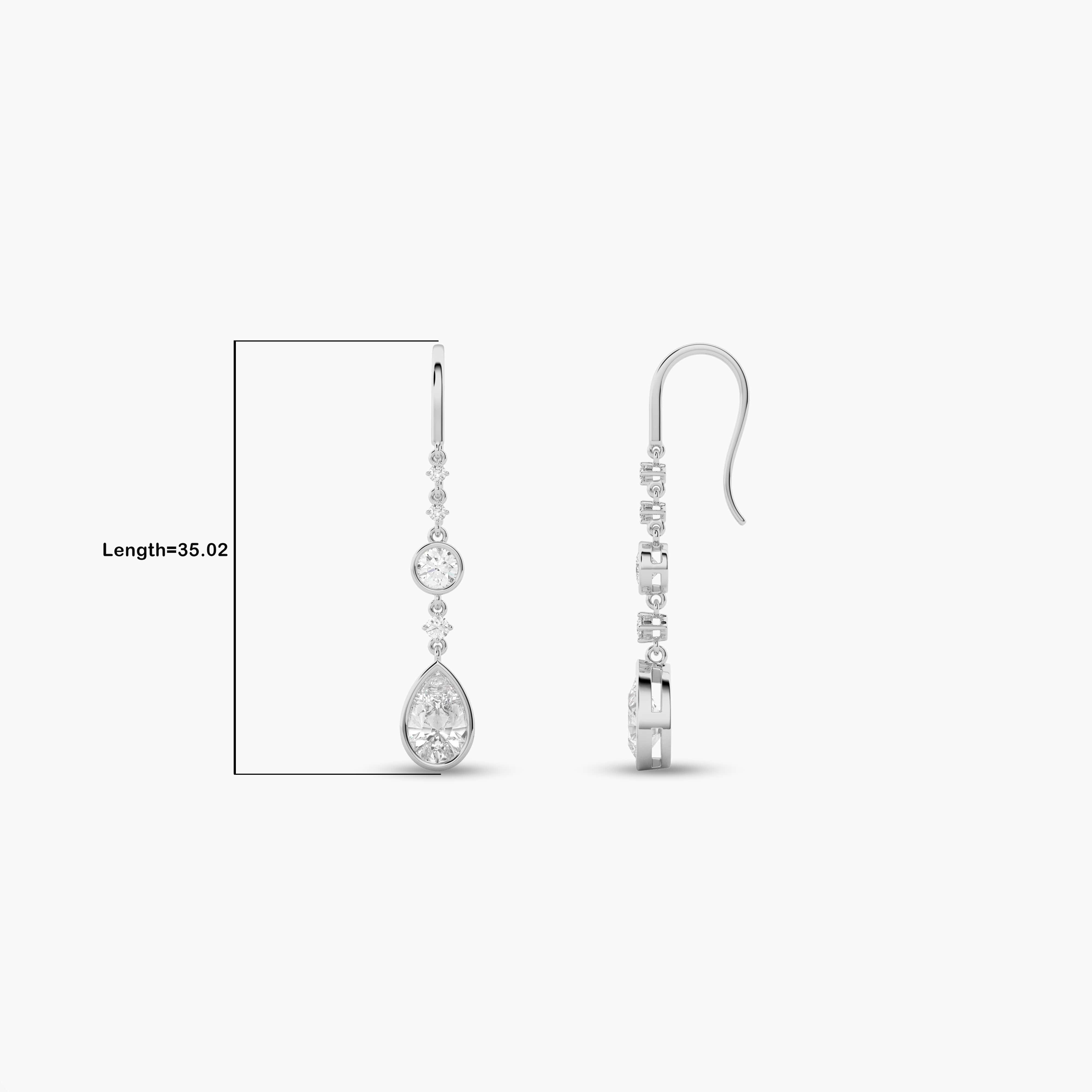 white gold and diamond drop earrings