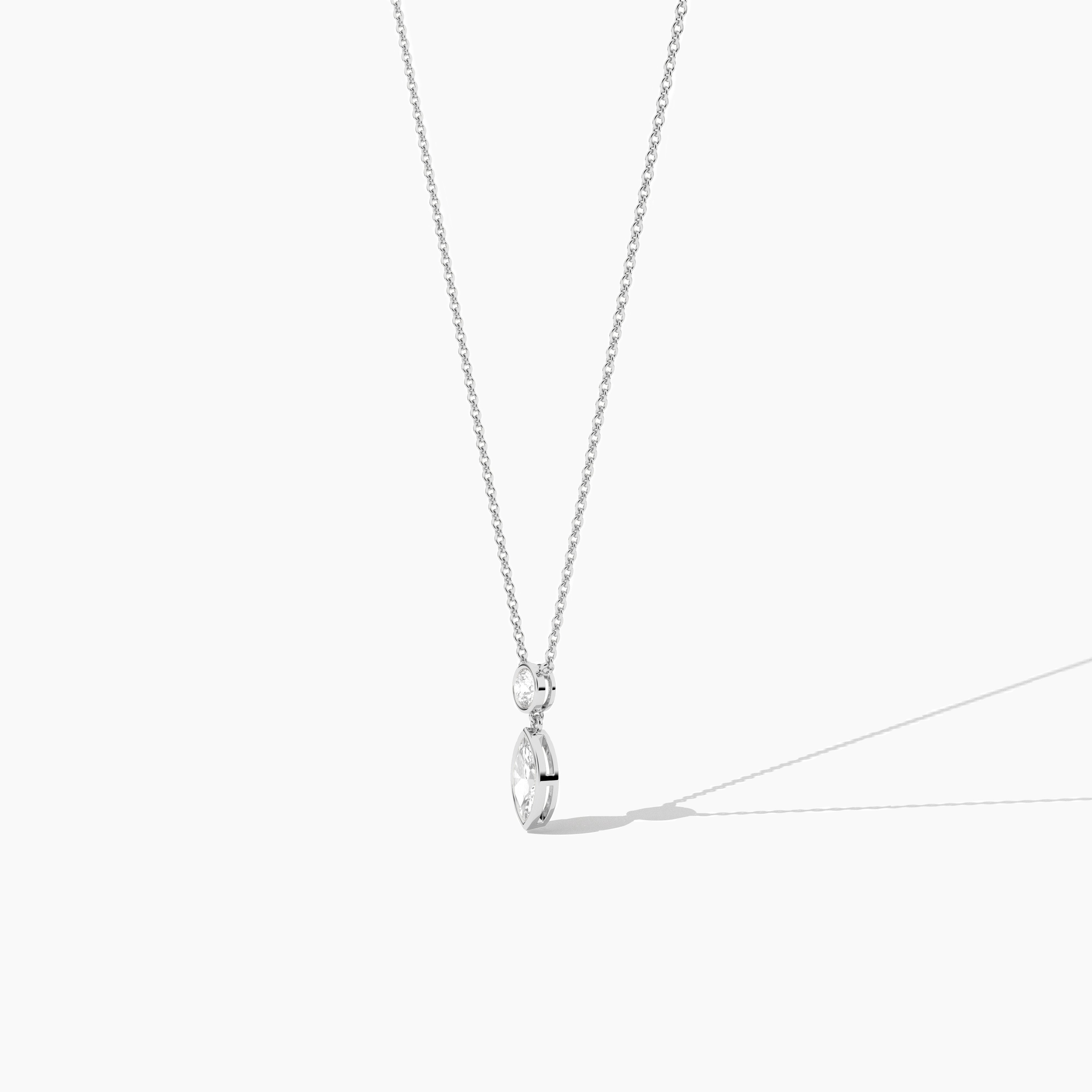 14k diamond duo drop necklace