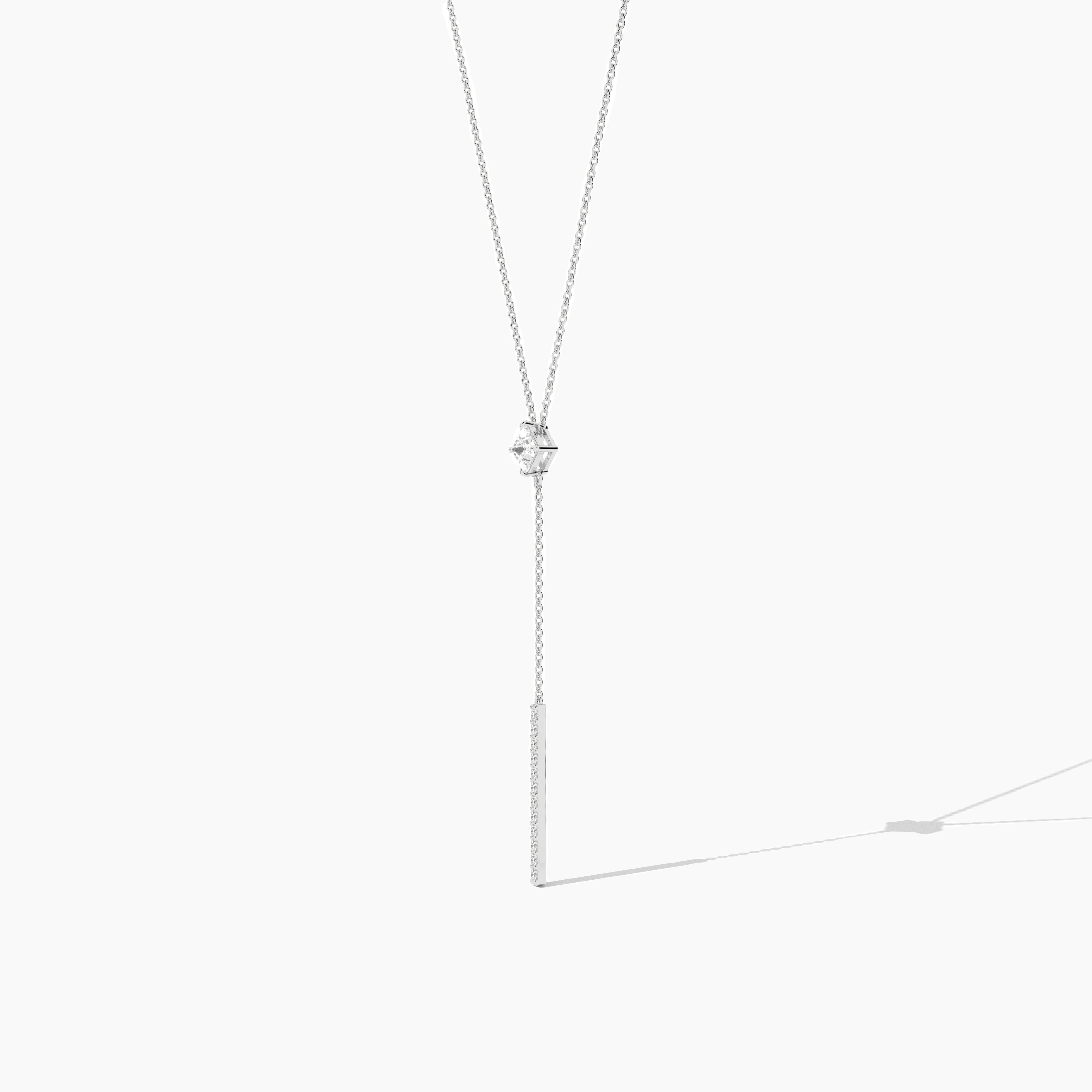 white gold moissanite diamond lariat necklace