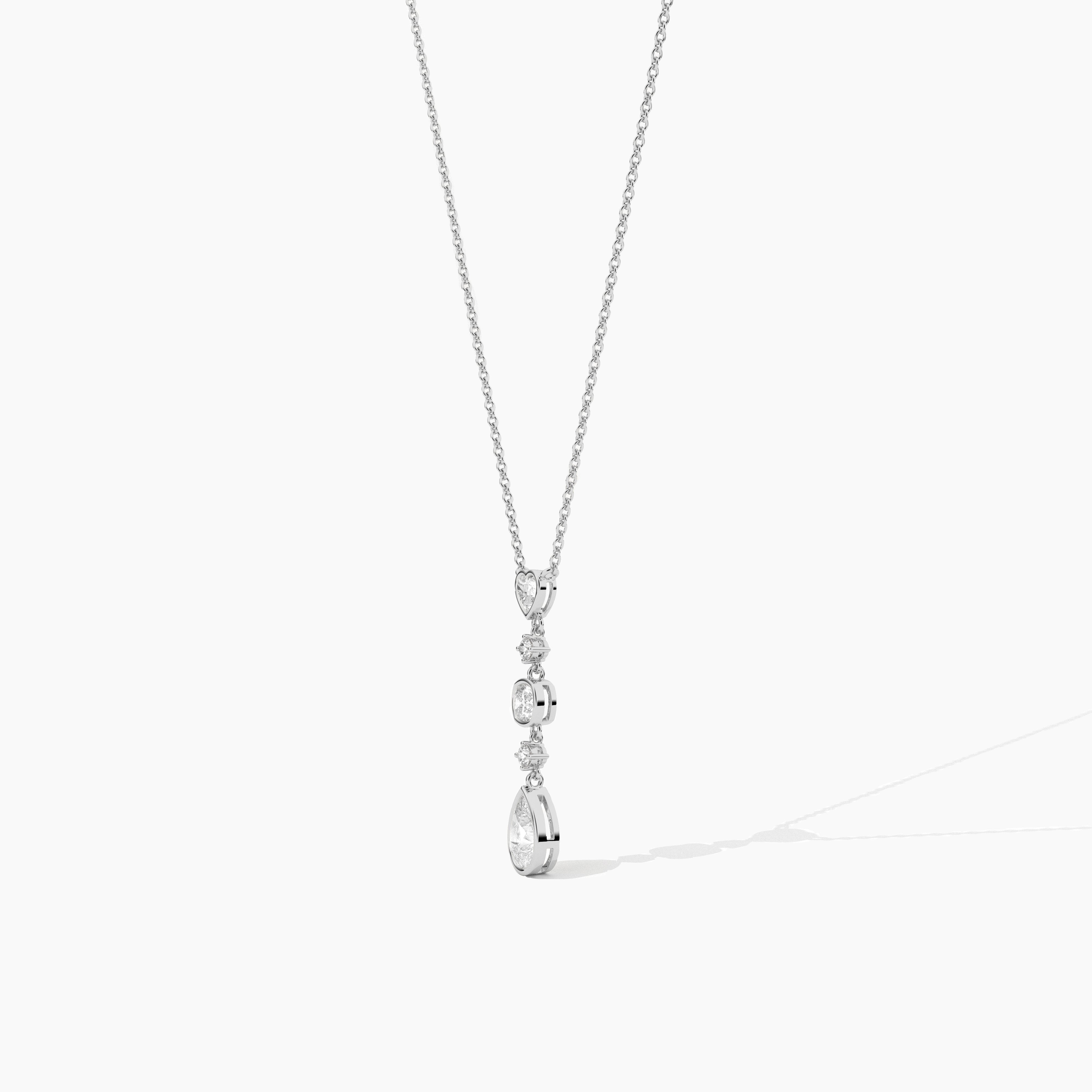 14k white gold diamond necklace 