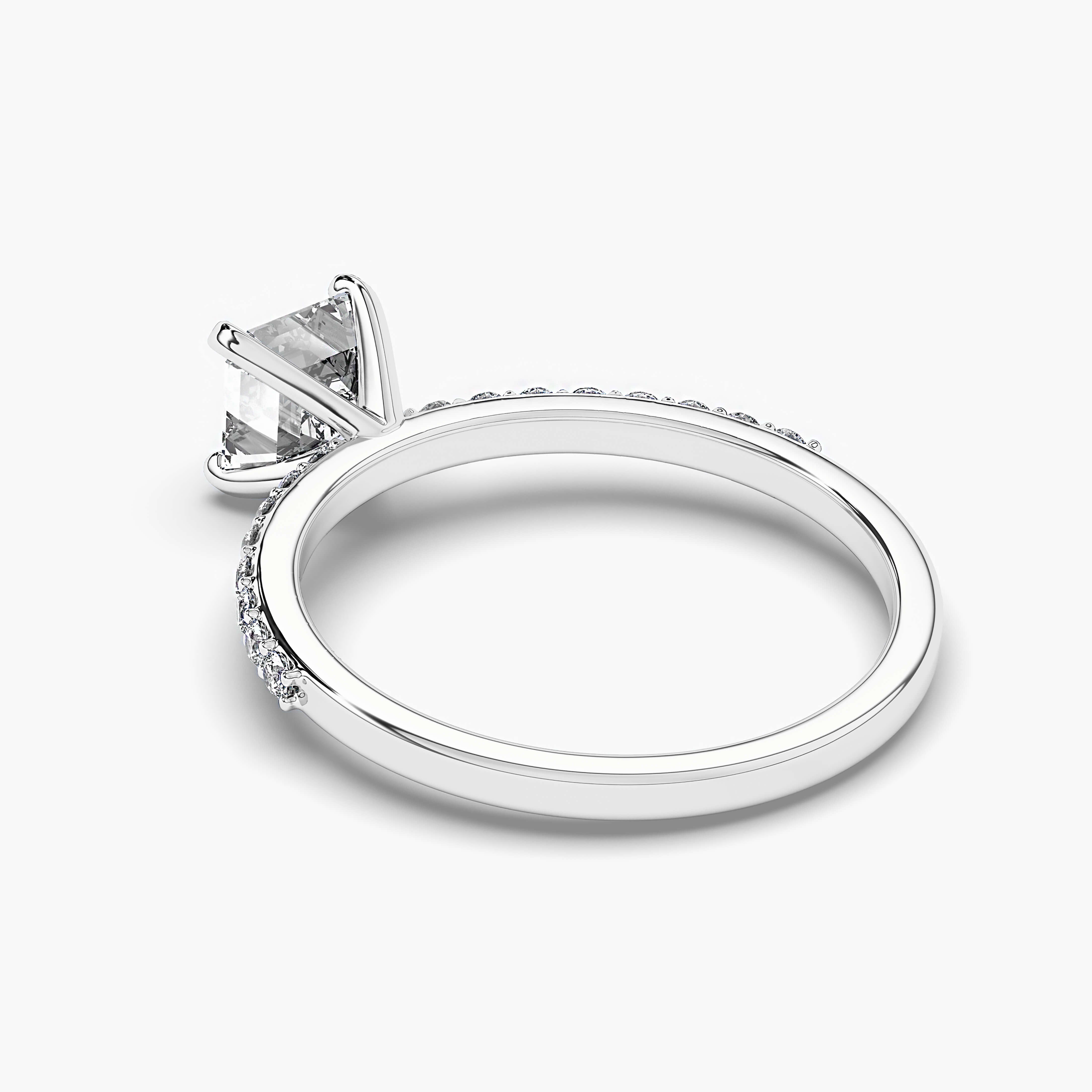 Solitaire With Side Accents Engagement Ring​ in Silver 