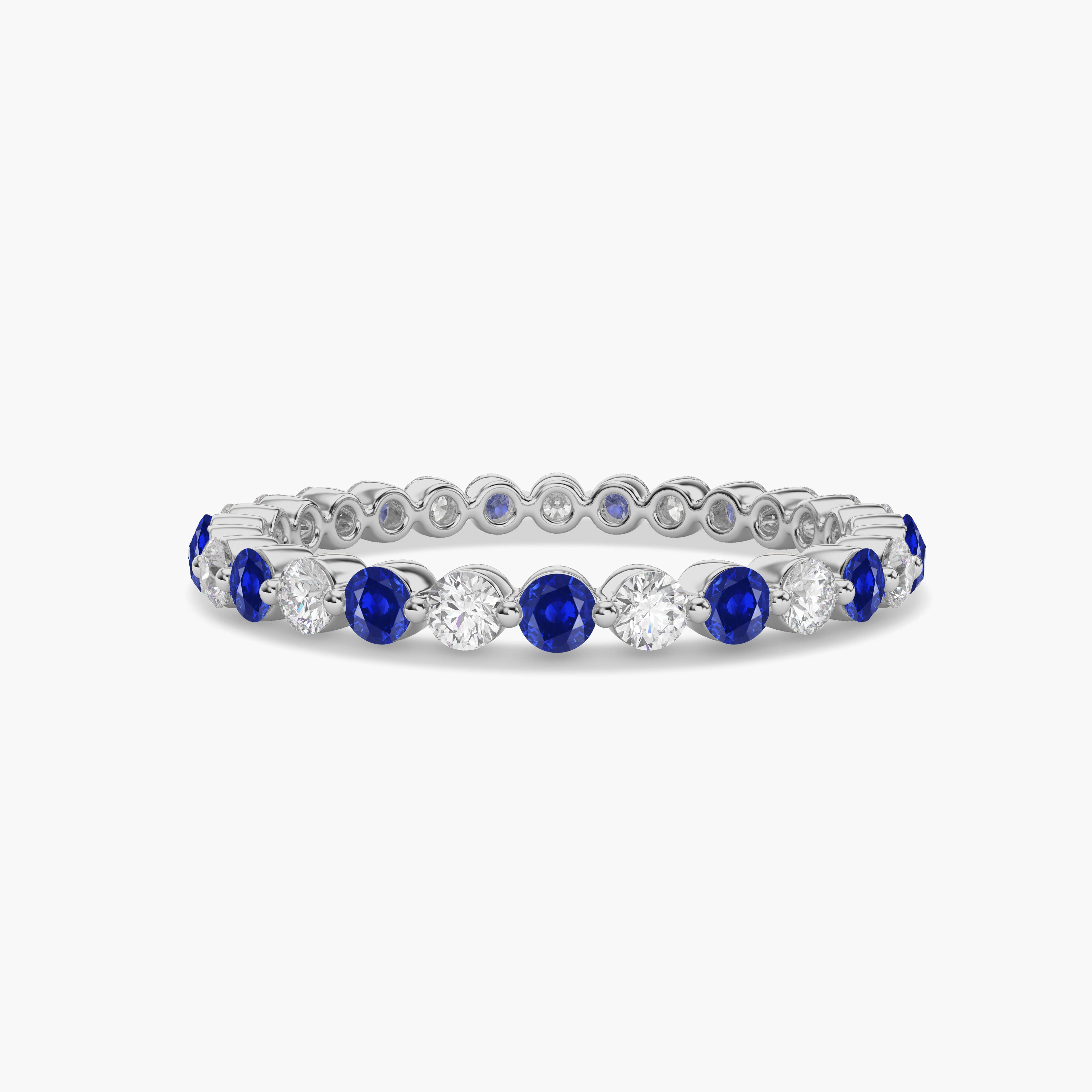 Ssapphire and Diamond Eternity Band