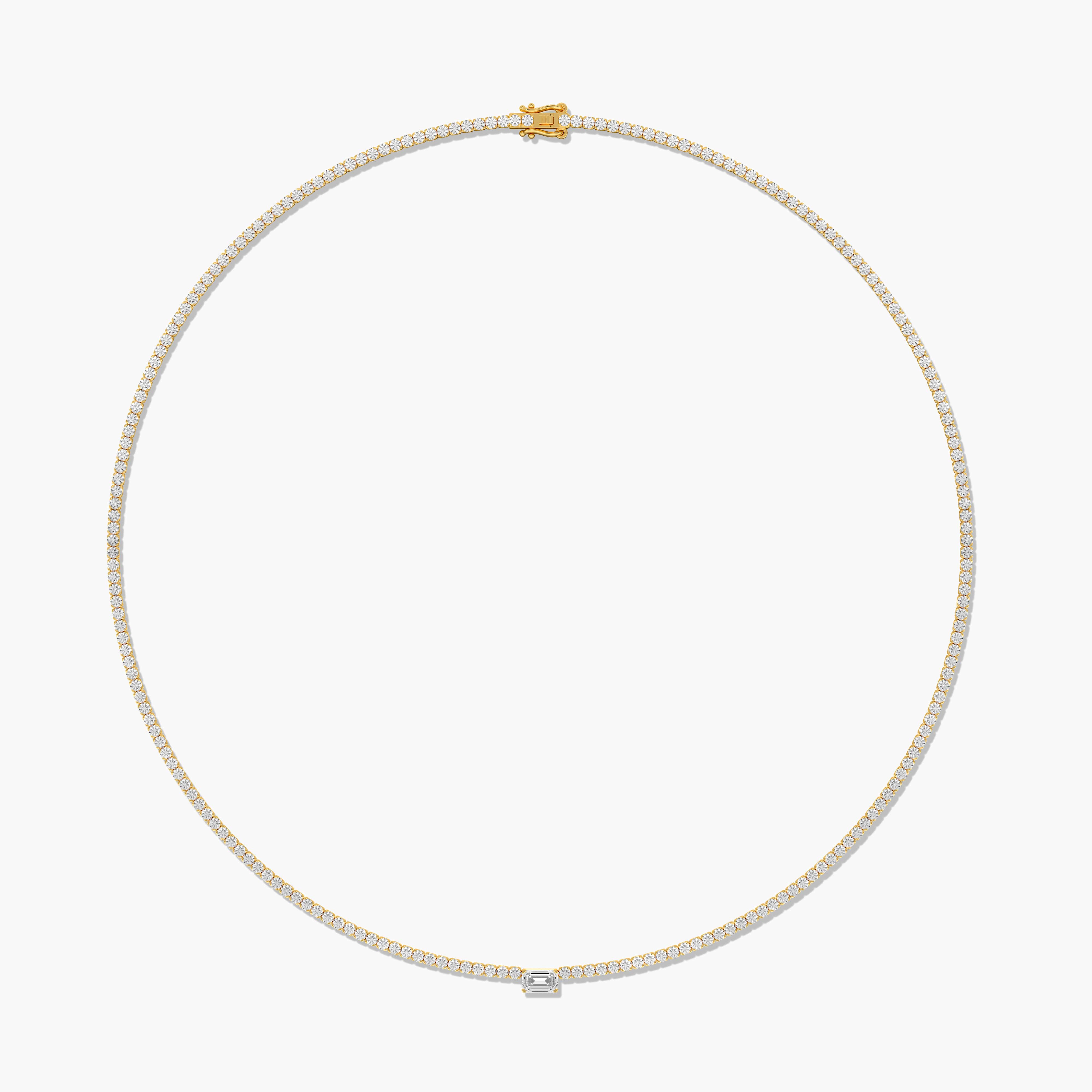 moissanite tennis necklace 14k gold