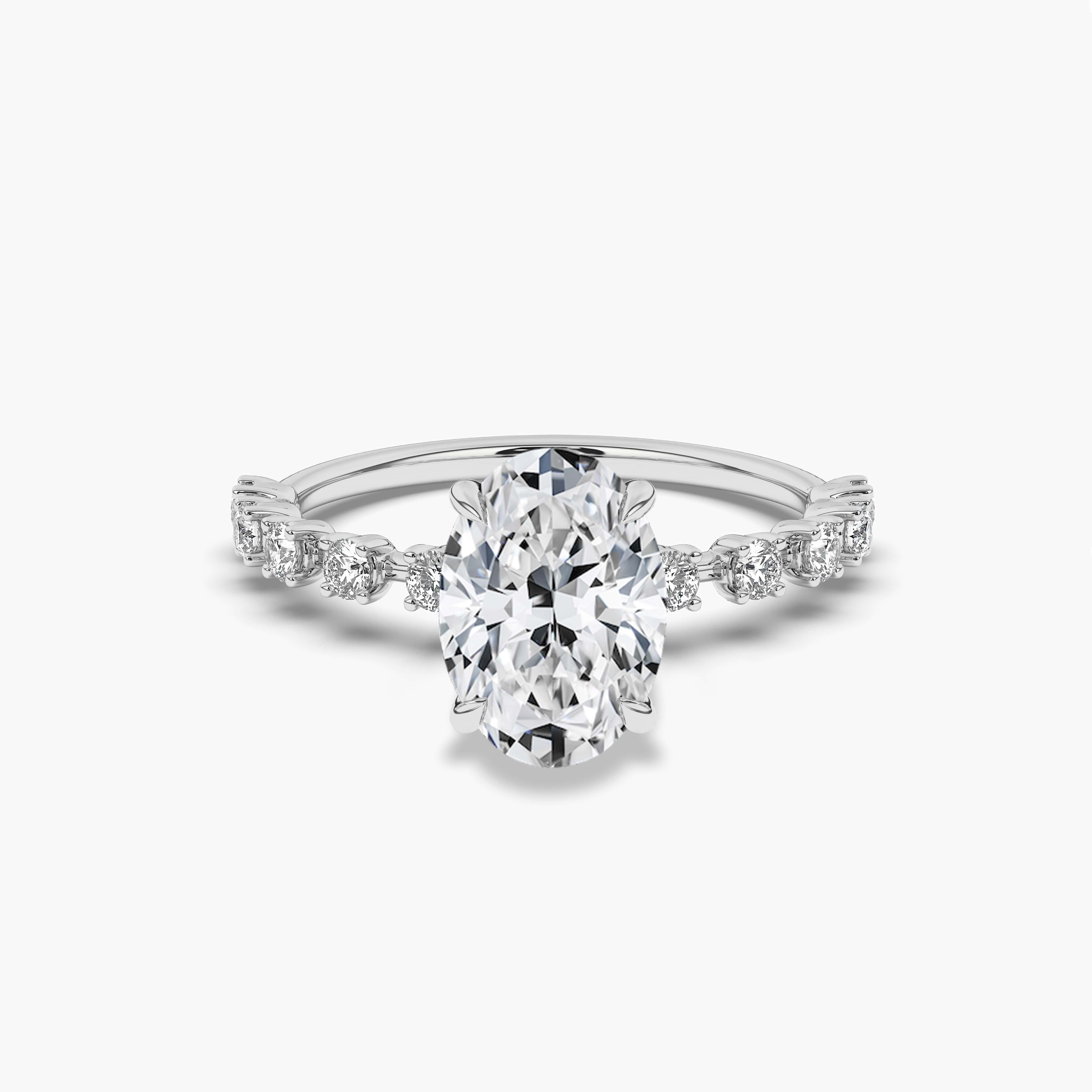 Sterling Silver Solitaire Diamond Ring​
