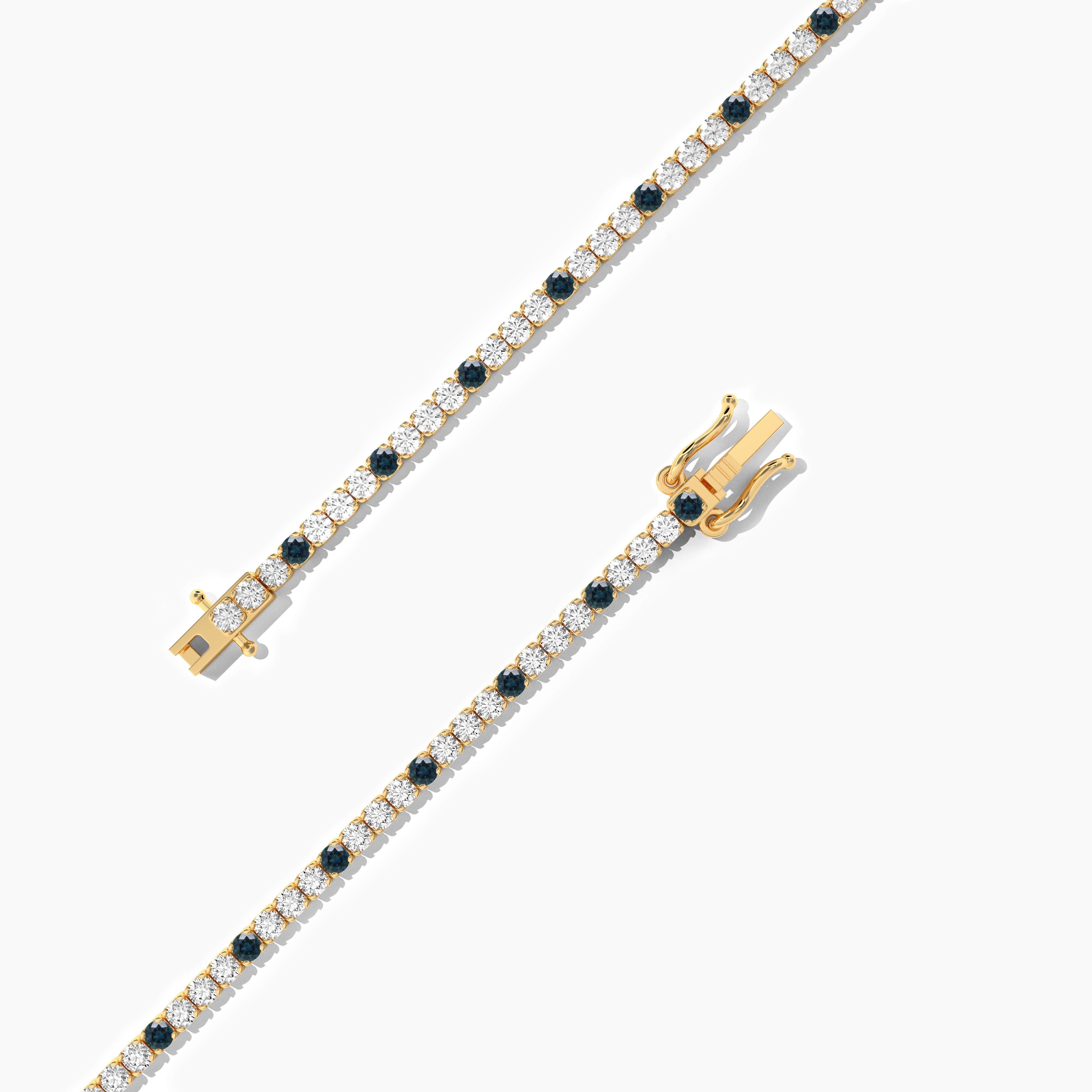 yellow gold tennis bracelet 