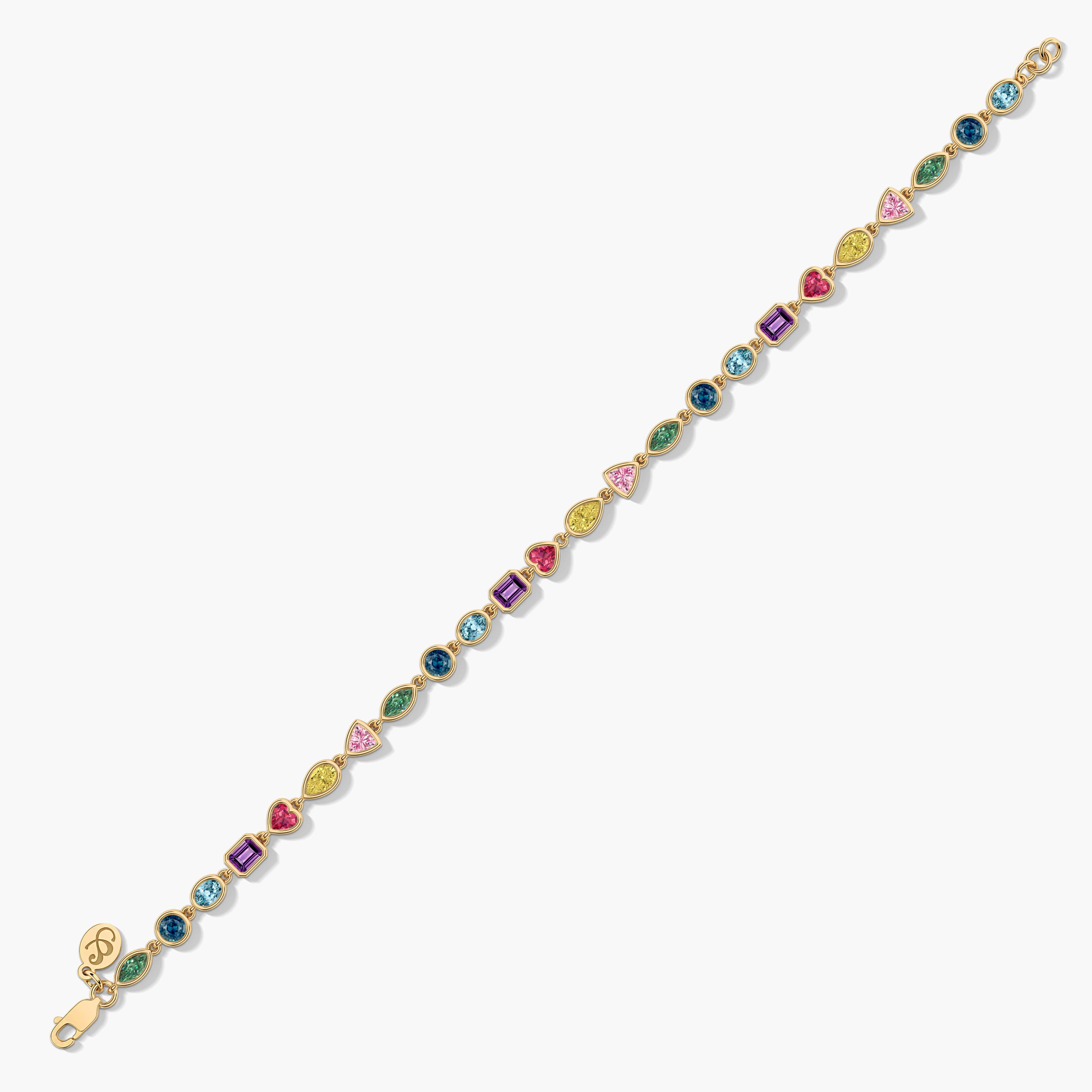 mixed gemstone tennis bracelet