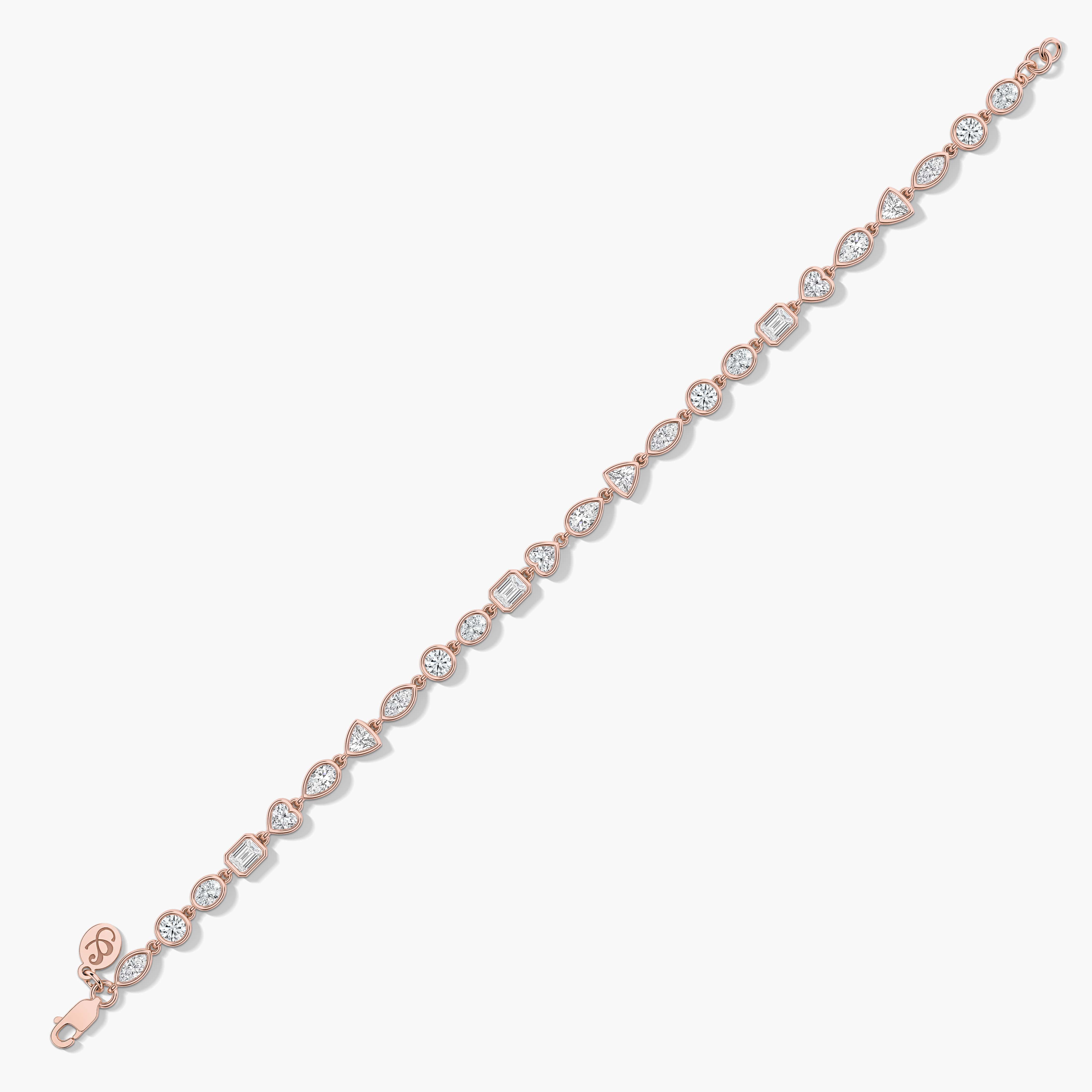 Multi Shape Diamond Tennis Bracelet