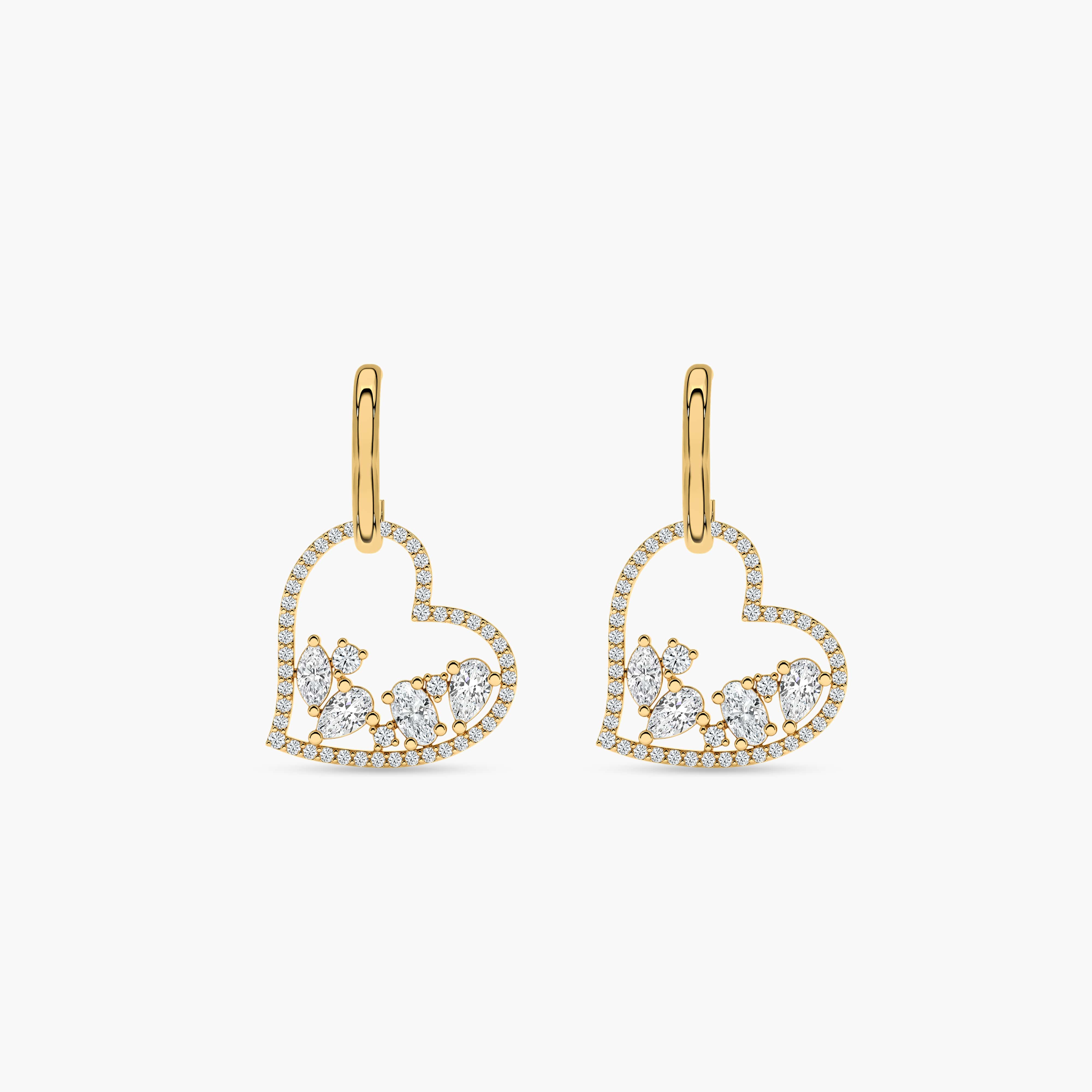 heart earrings gold