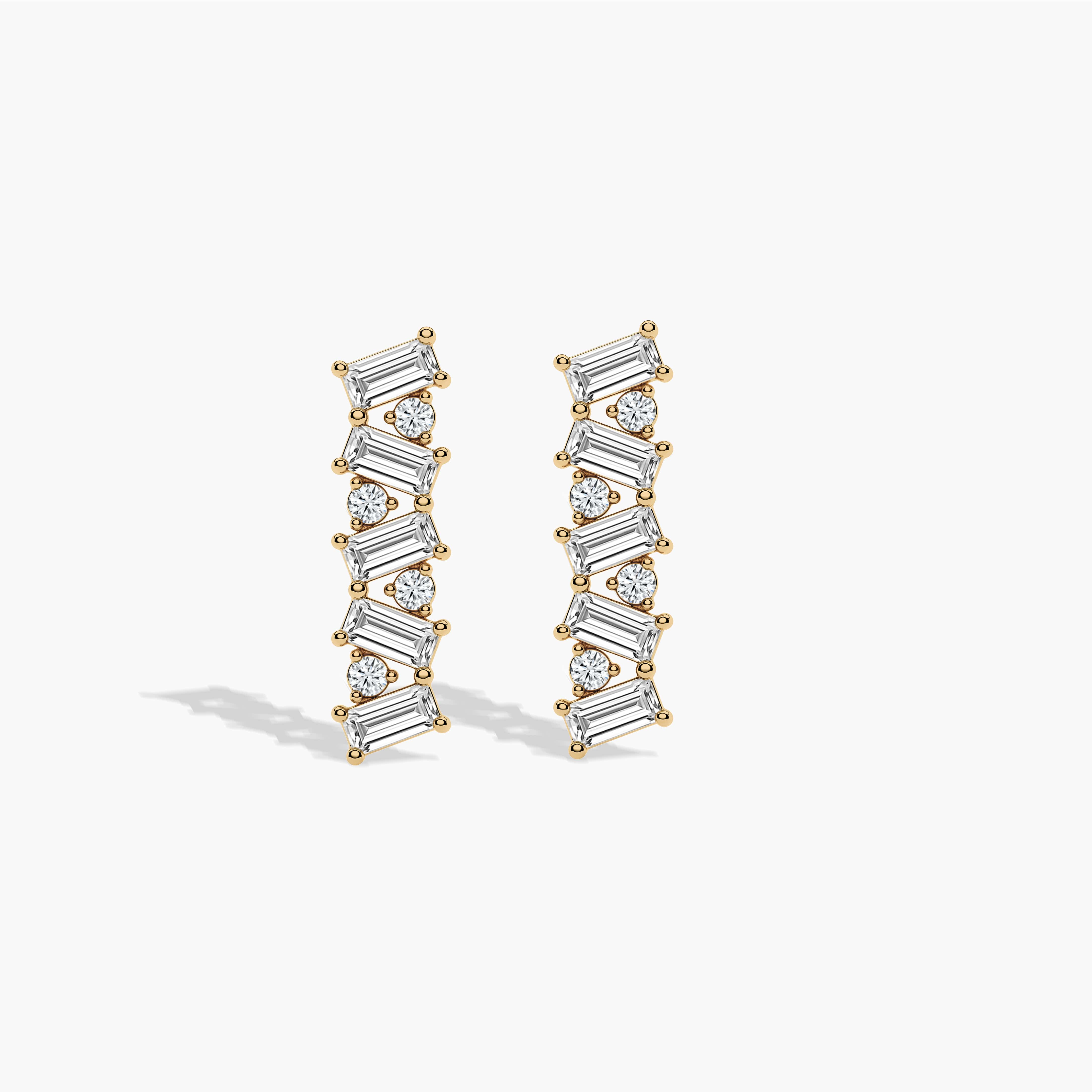 baguette diamond studs