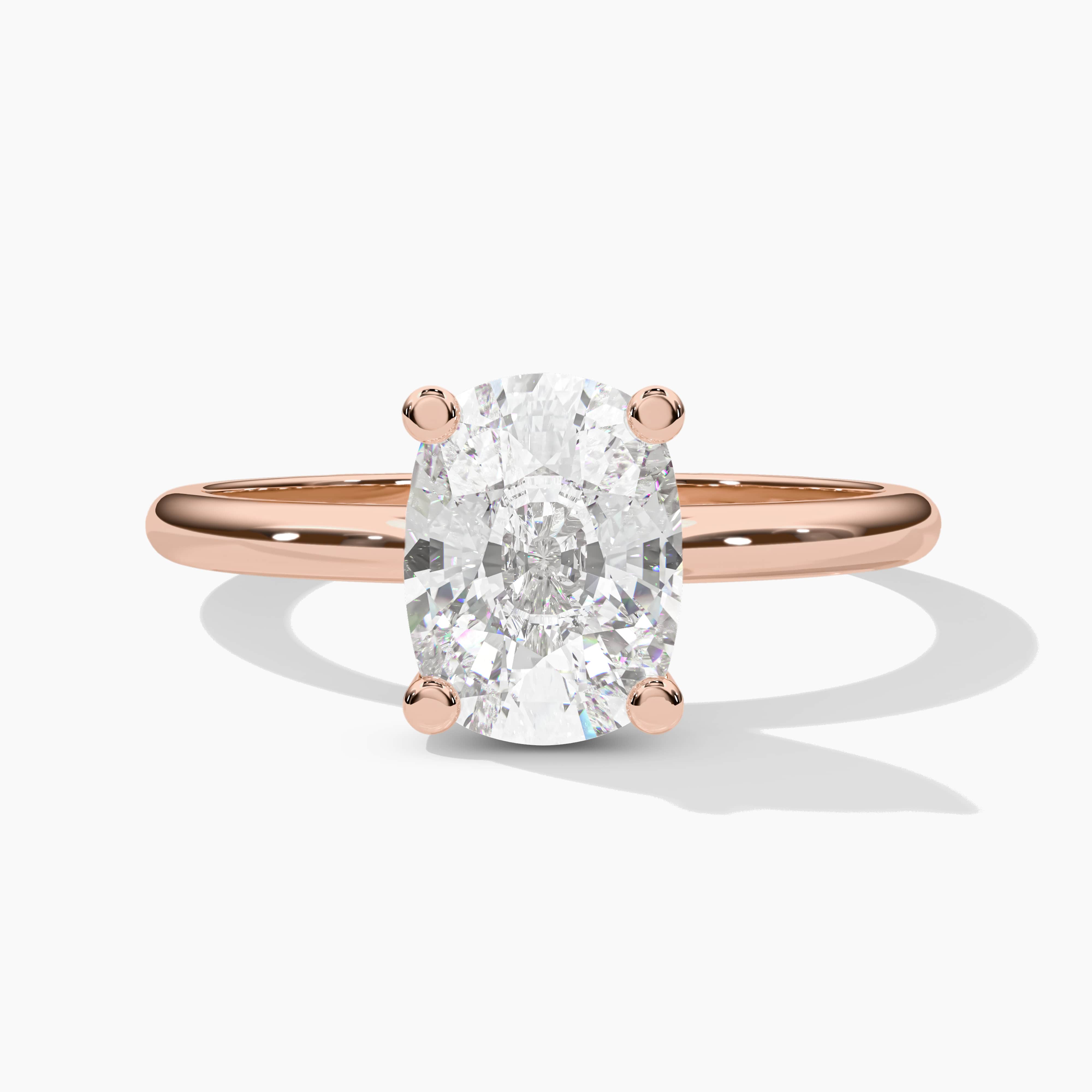 elongated cushion engagement ring rose gold