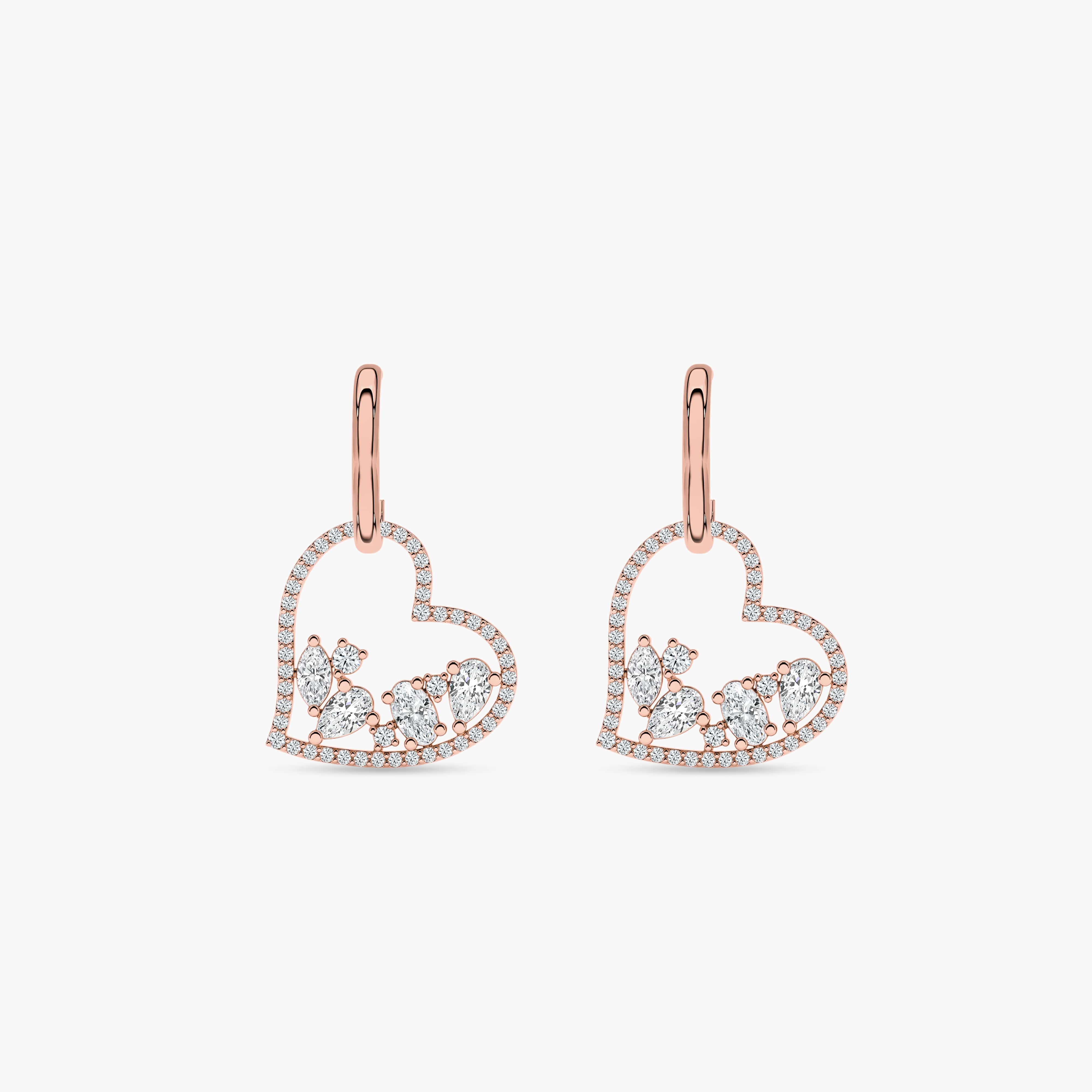 earrings heart shaped gold