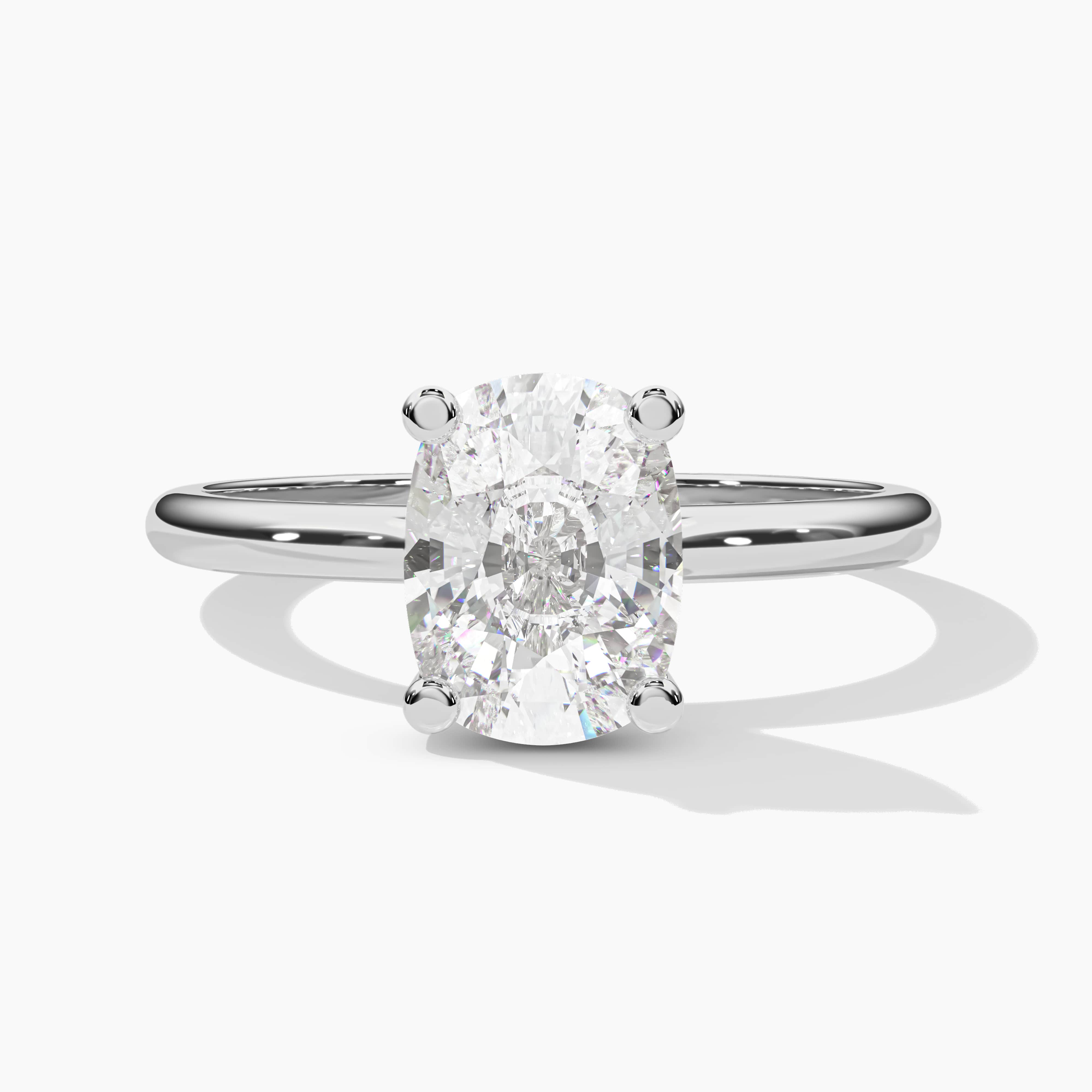 elongated cushion engagement ring white gold