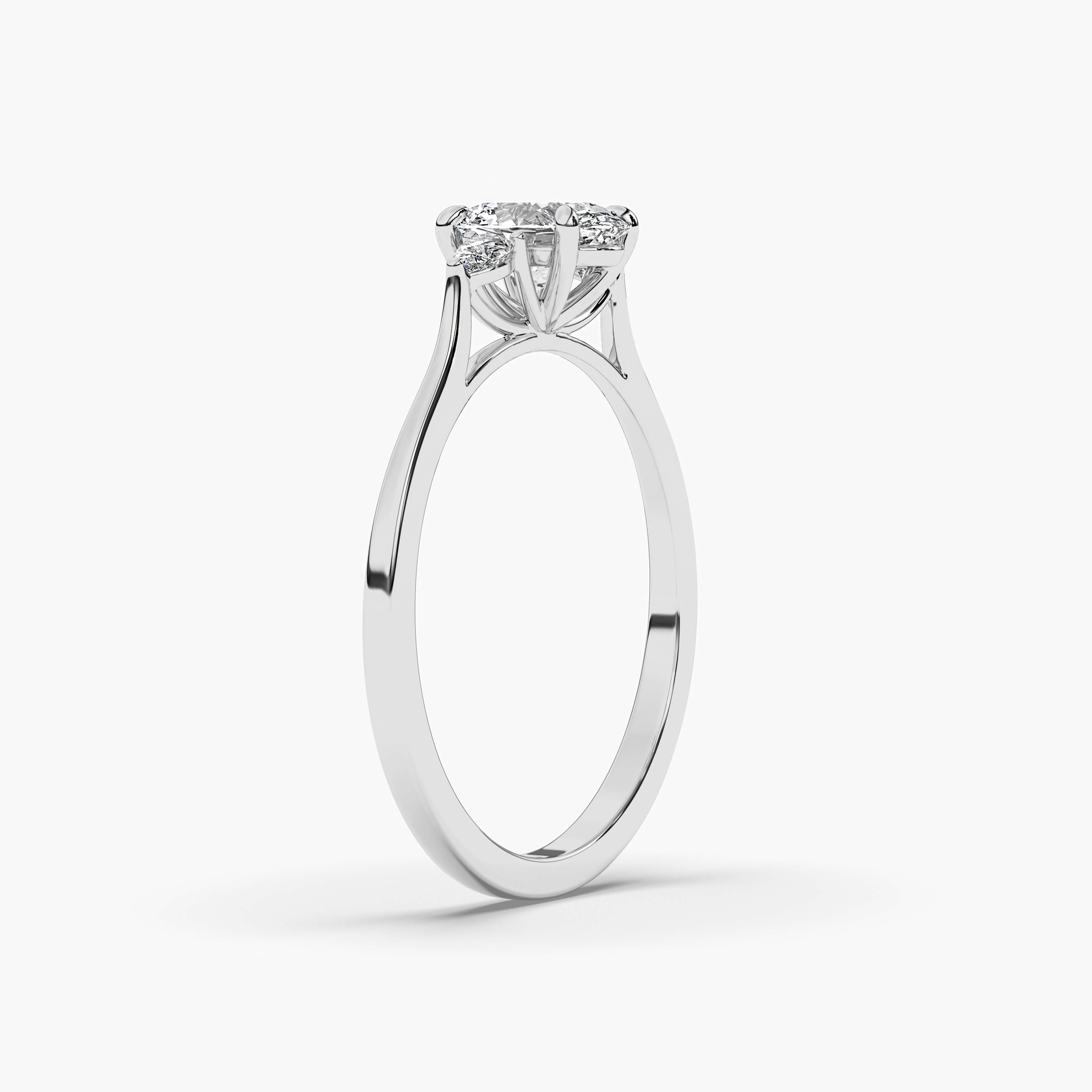 Three Stone Diamond Ring​ in Silver 