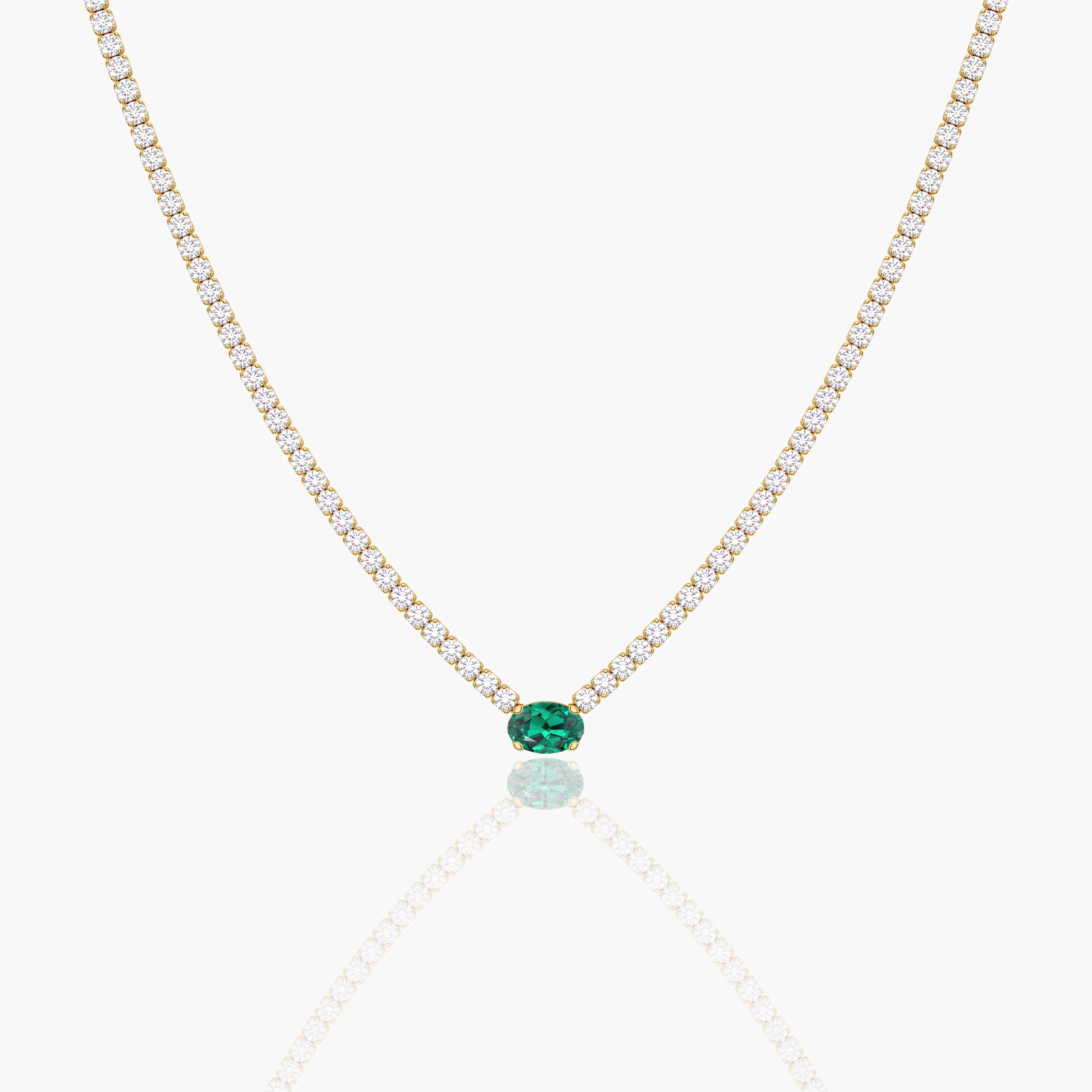 emerald cut tennis necklace