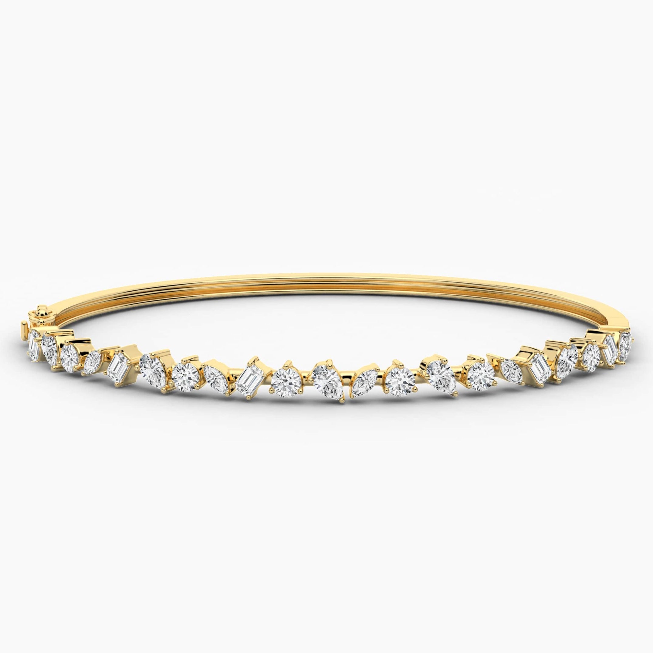 diamond bangle bracelets with mixed diamond shape