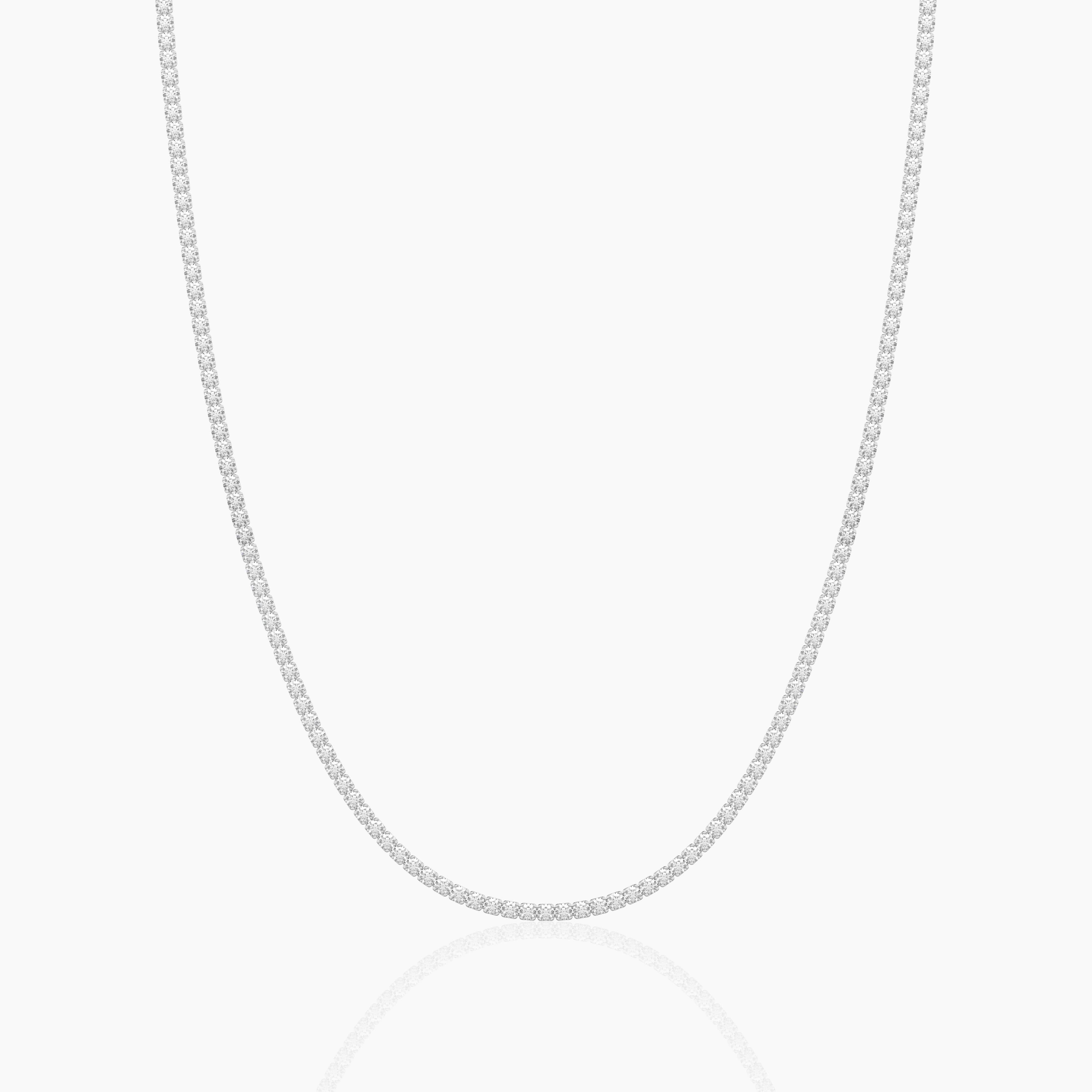 Round Brilliant Diamond Tennis Necklace Womens
