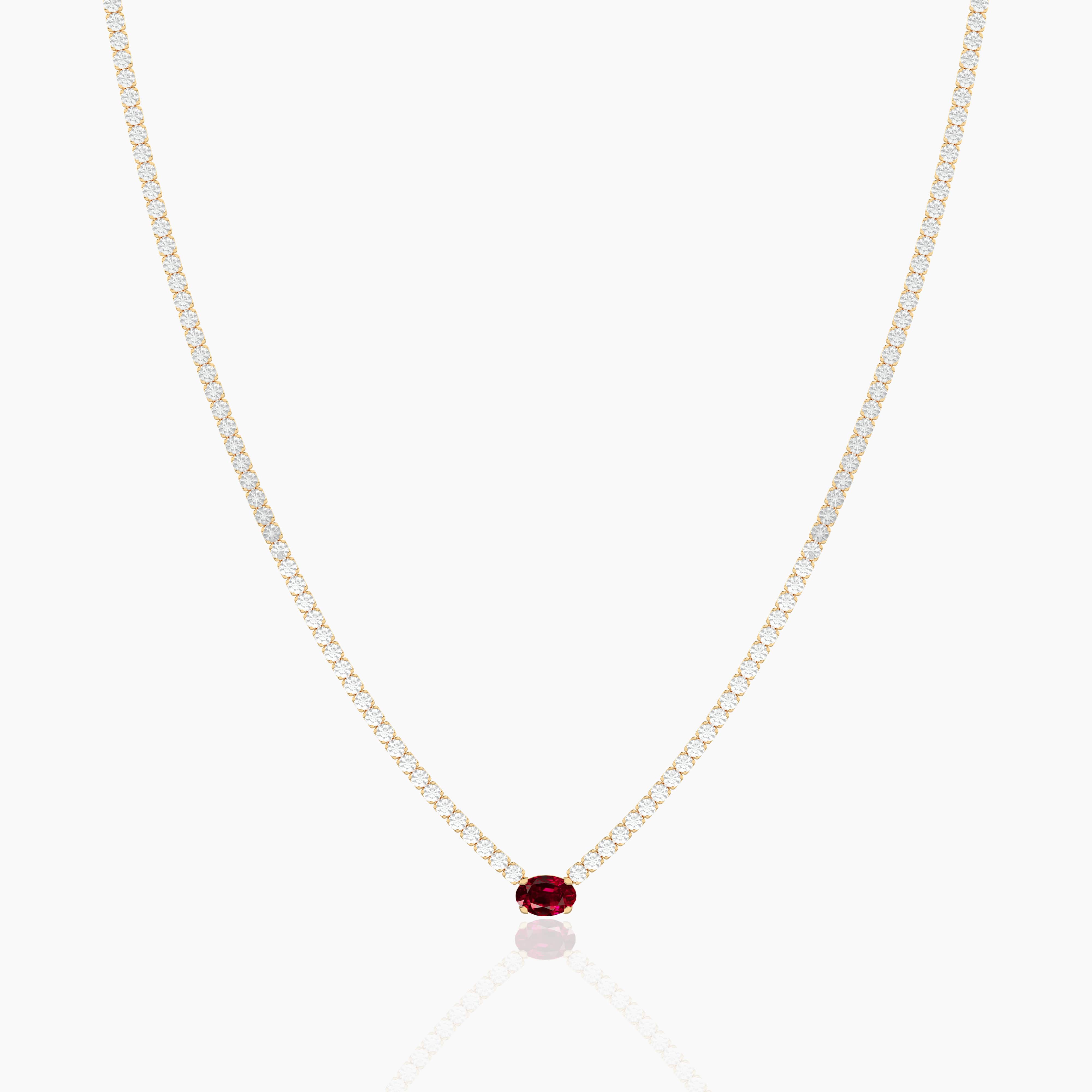 ruby and diamond tennis necklace