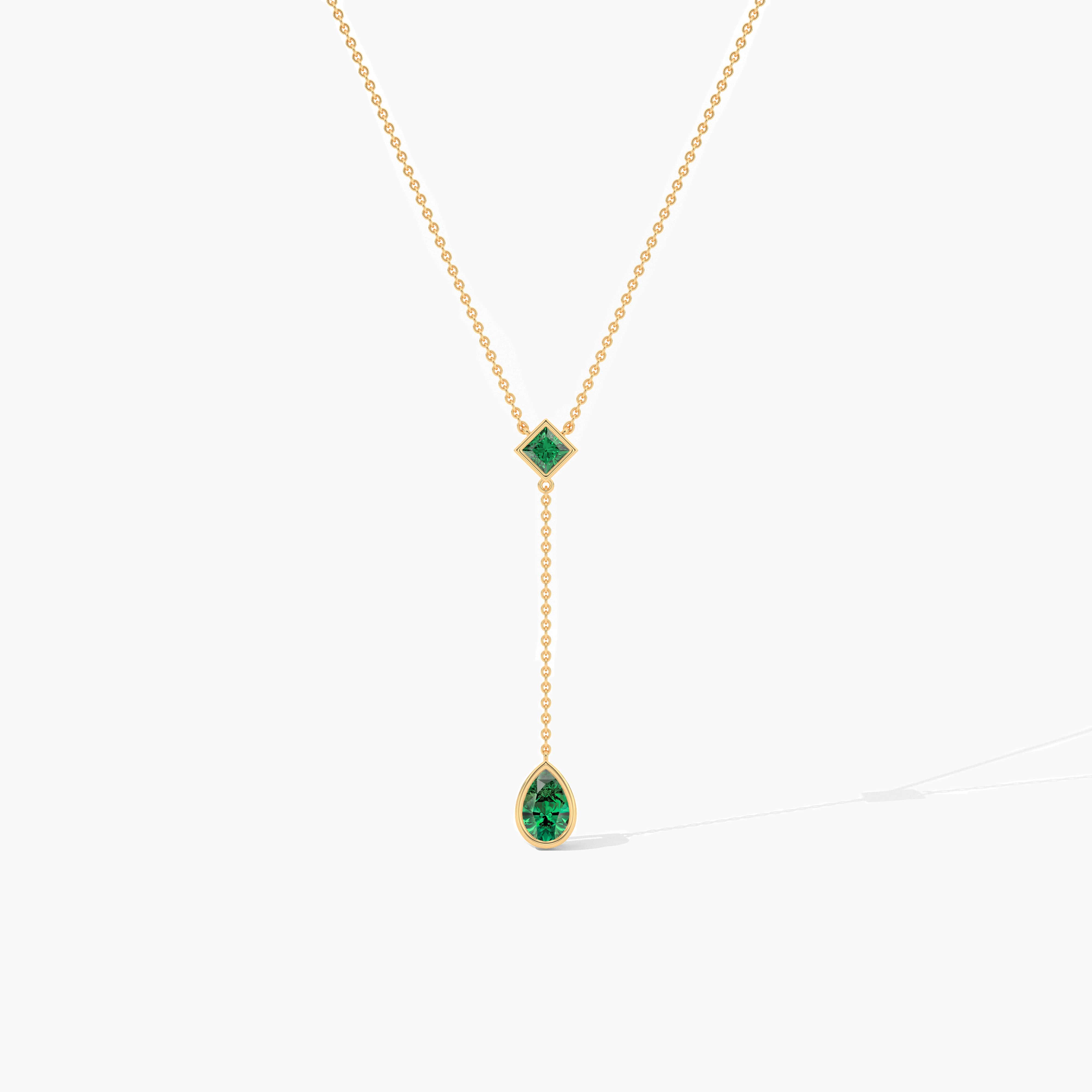 emerald diamond lariat necklace 