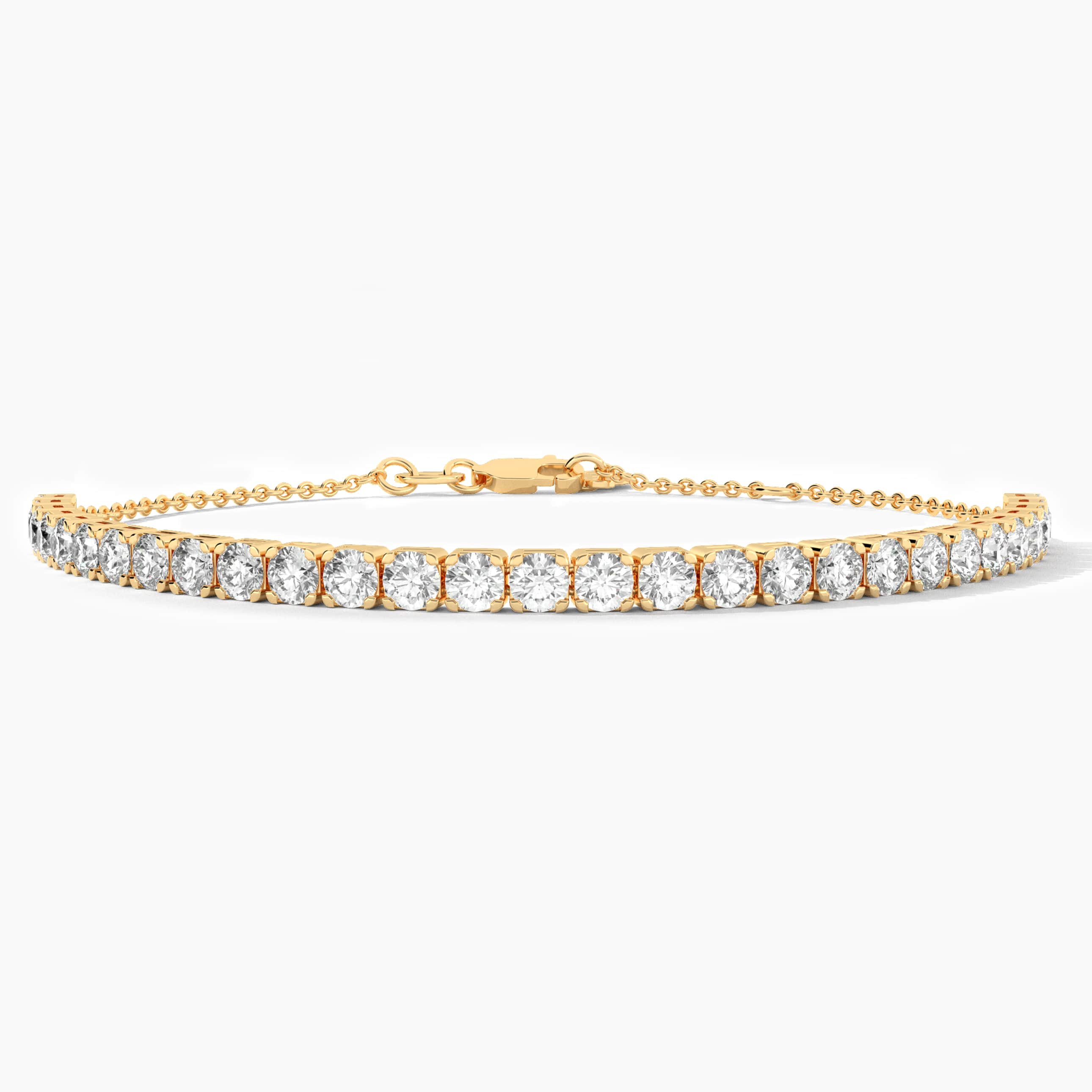 14k yellow gold diamond tennis bracelet