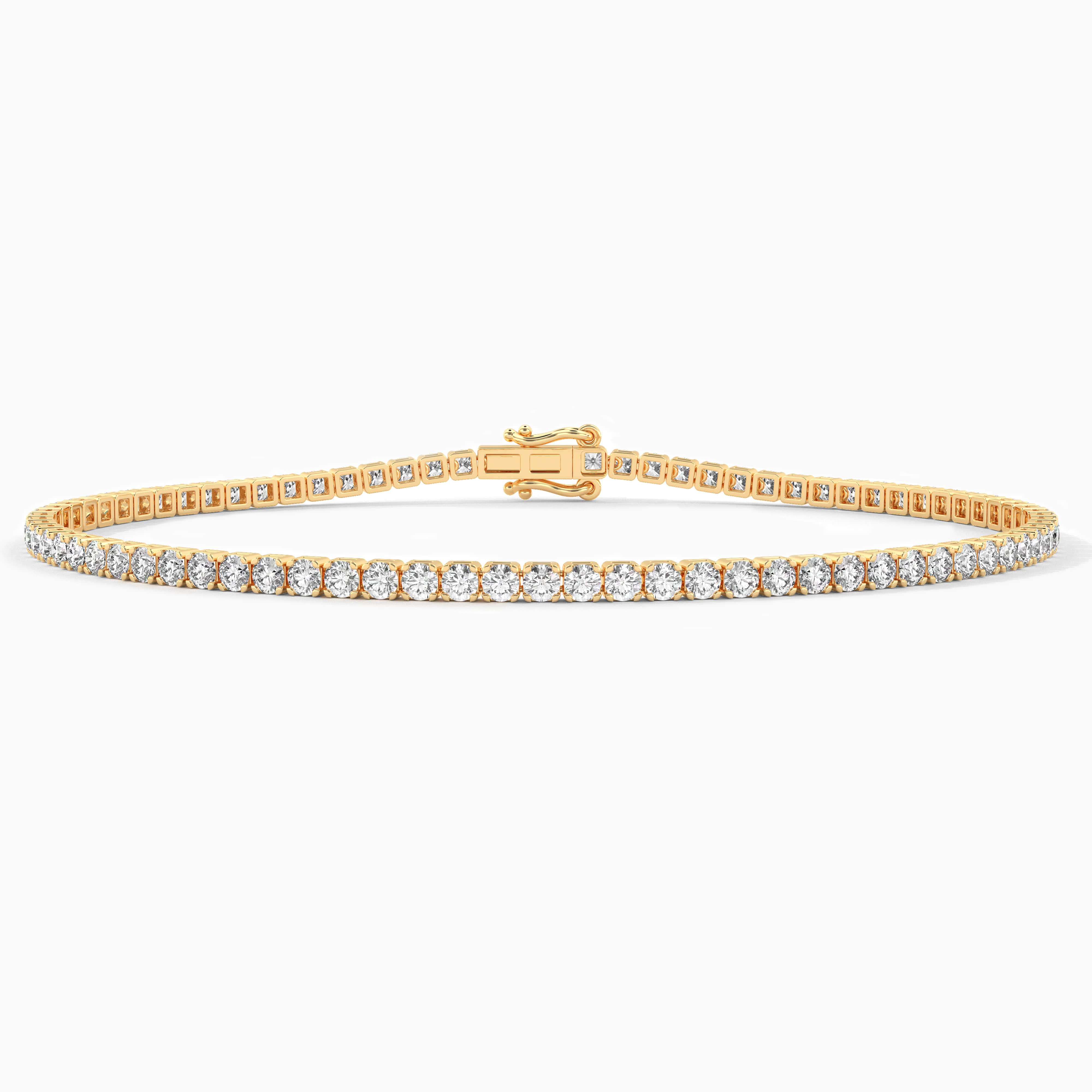 moissanite tennis bracelets in yellow gold