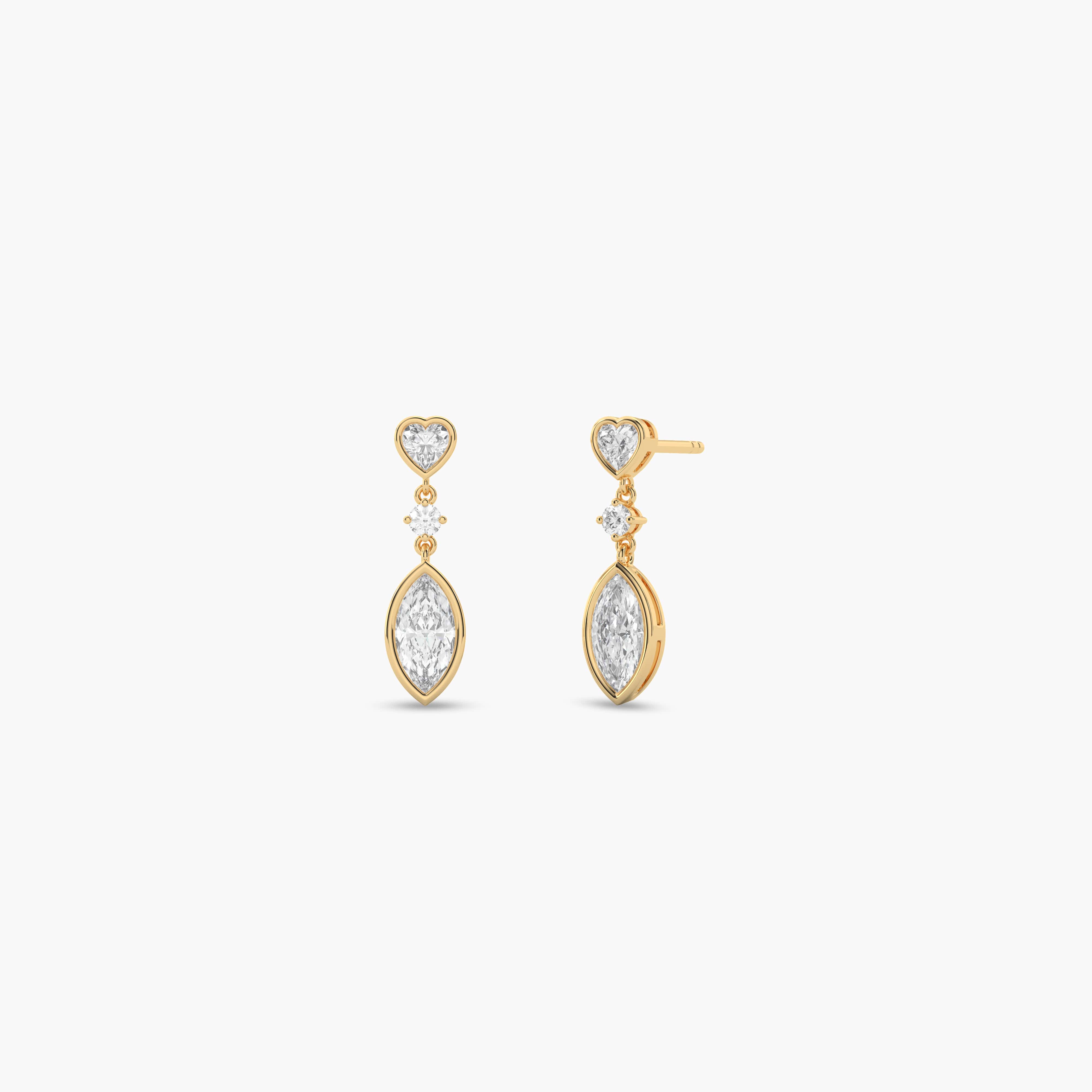 diamond drop earrings yellow gold