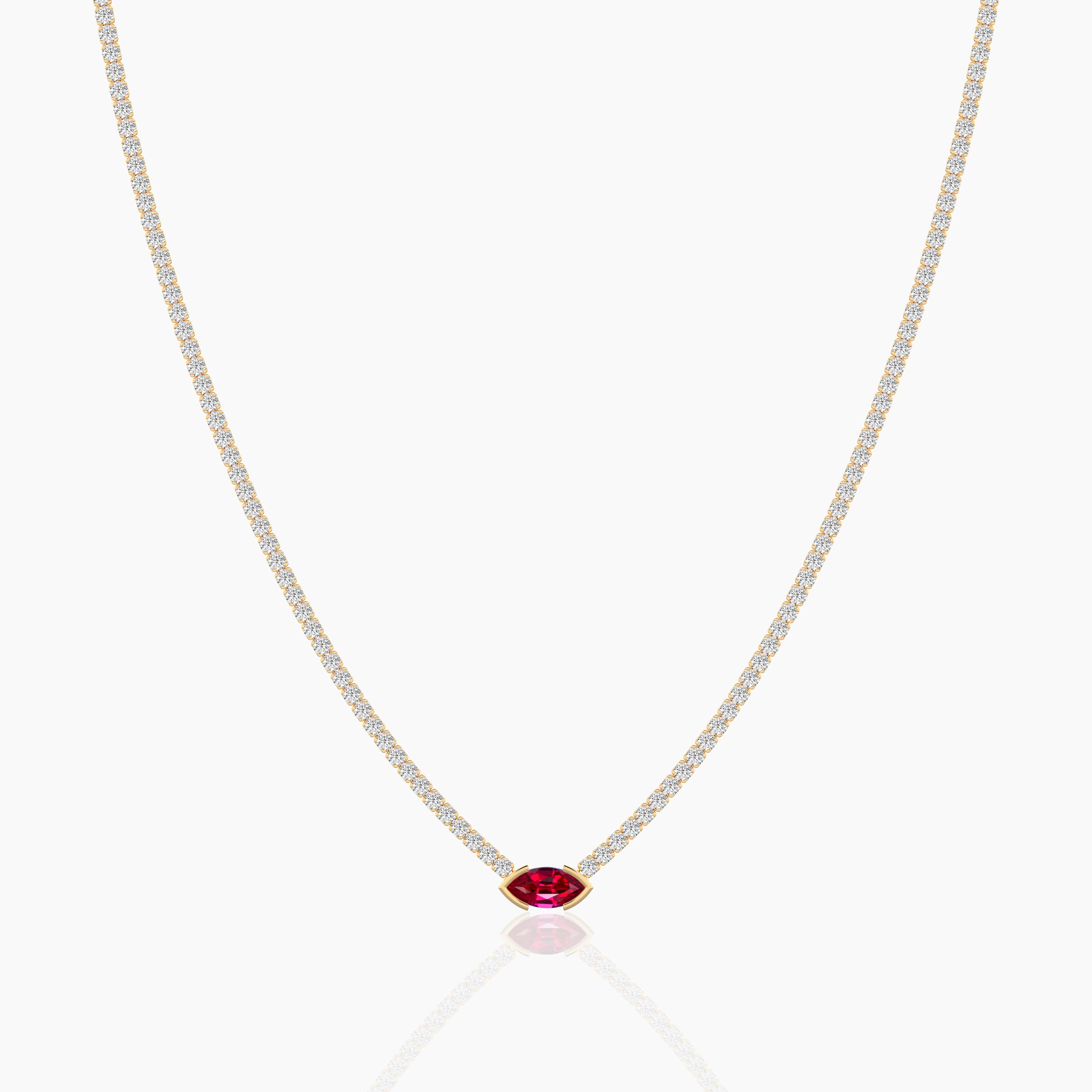 yellow gold ruby necklace