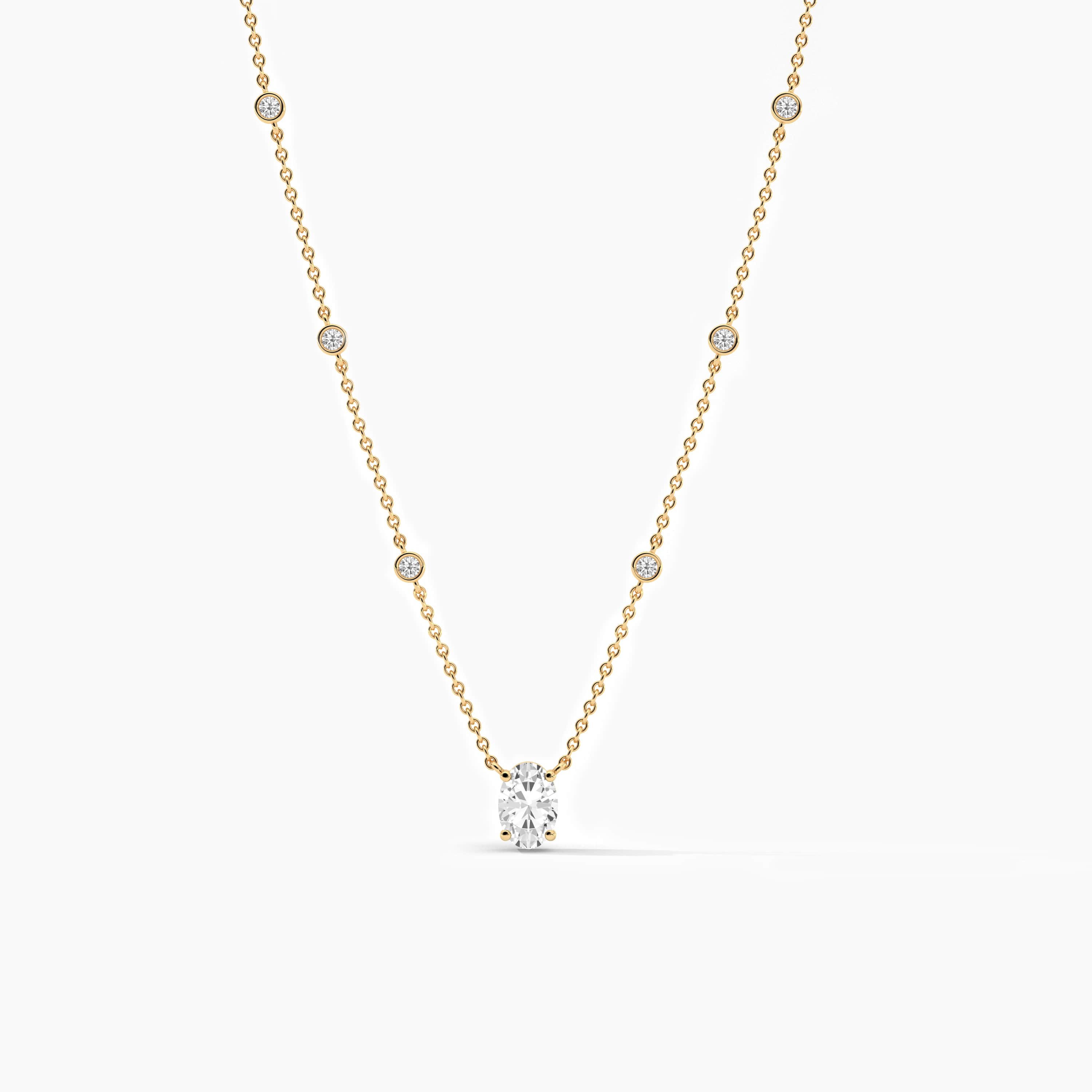 14K Yellow Gold Station Necklace